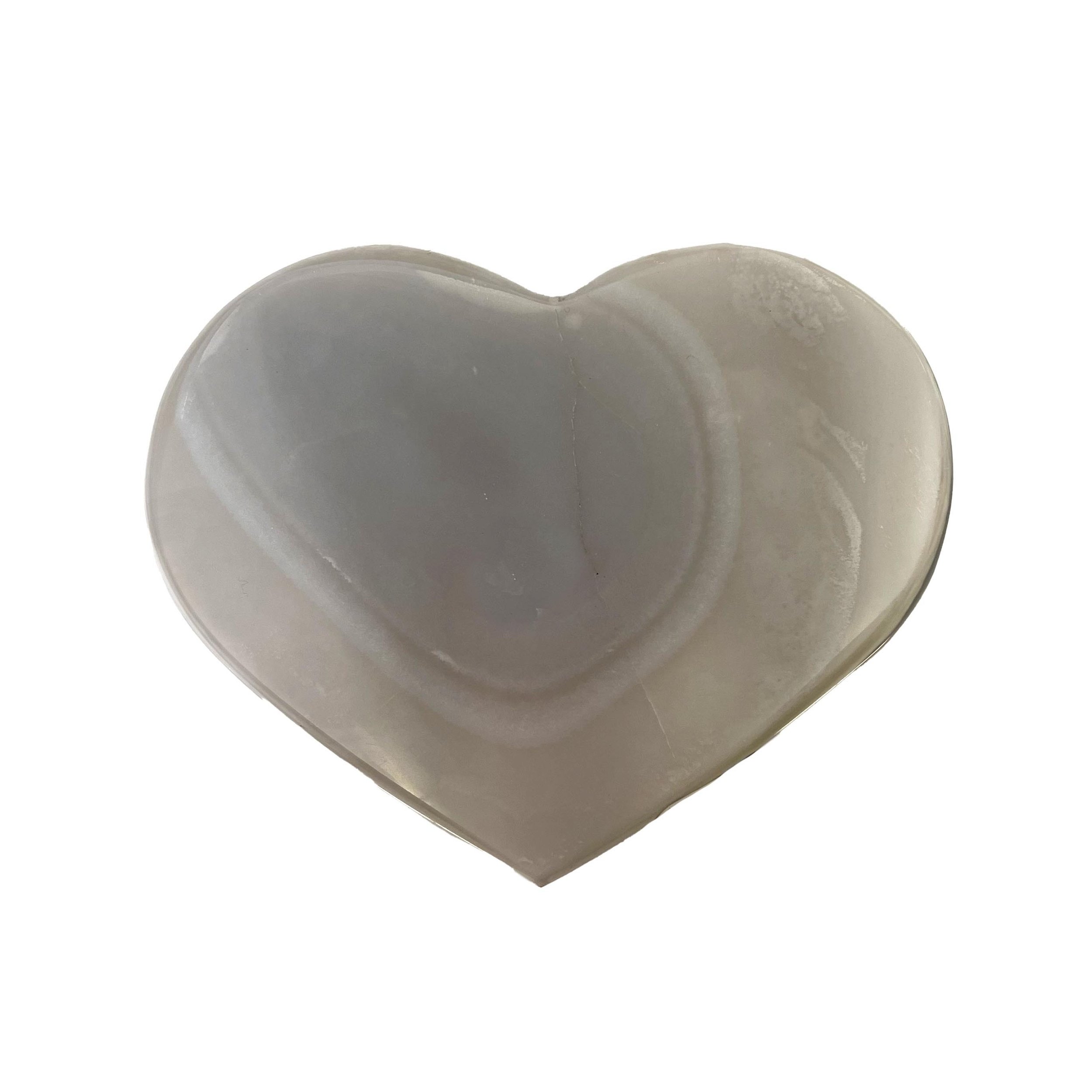 Agate Druze Heart On Acrylic Stand