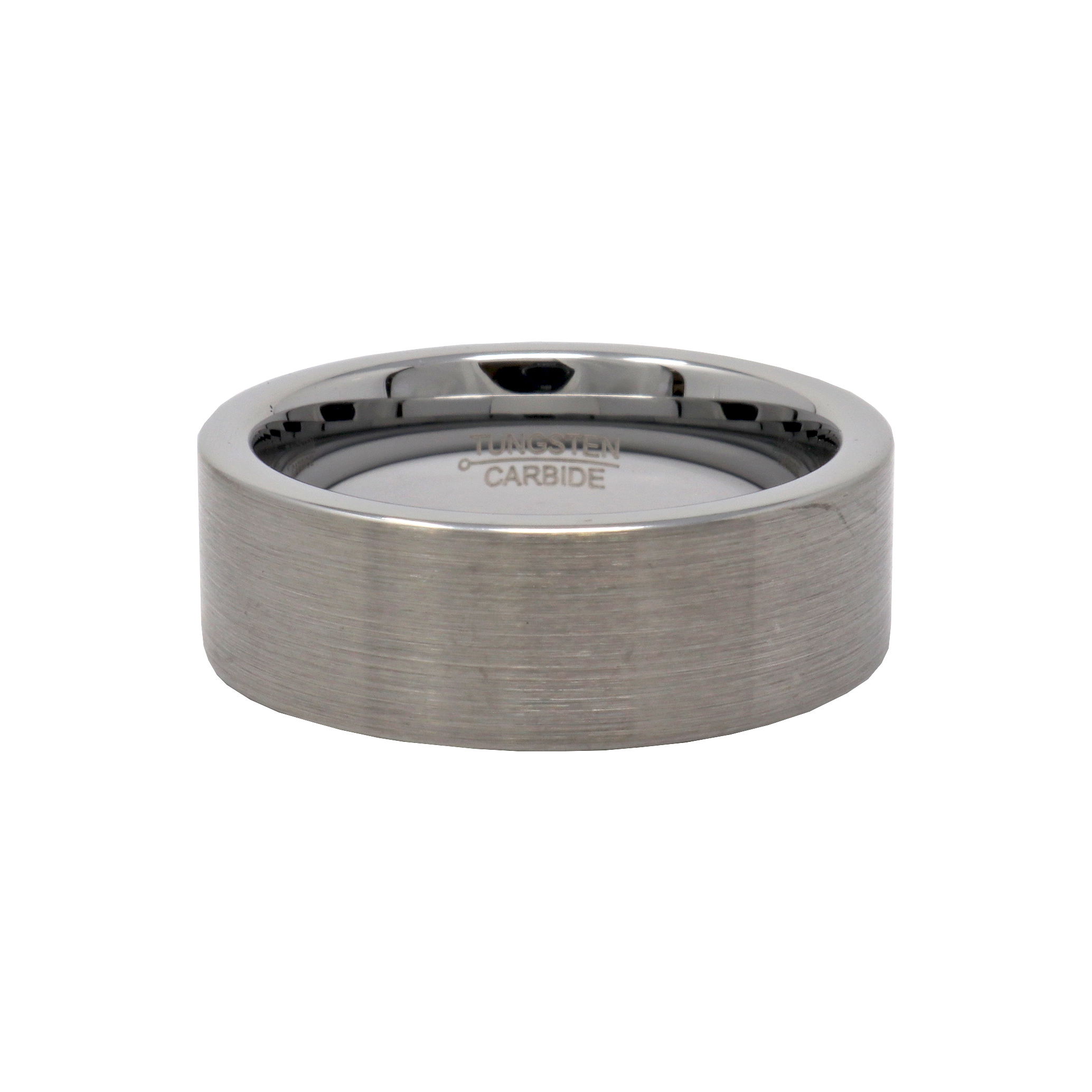 Tungsten Ring Size 12 - 8mm Brushed Pipe Cut