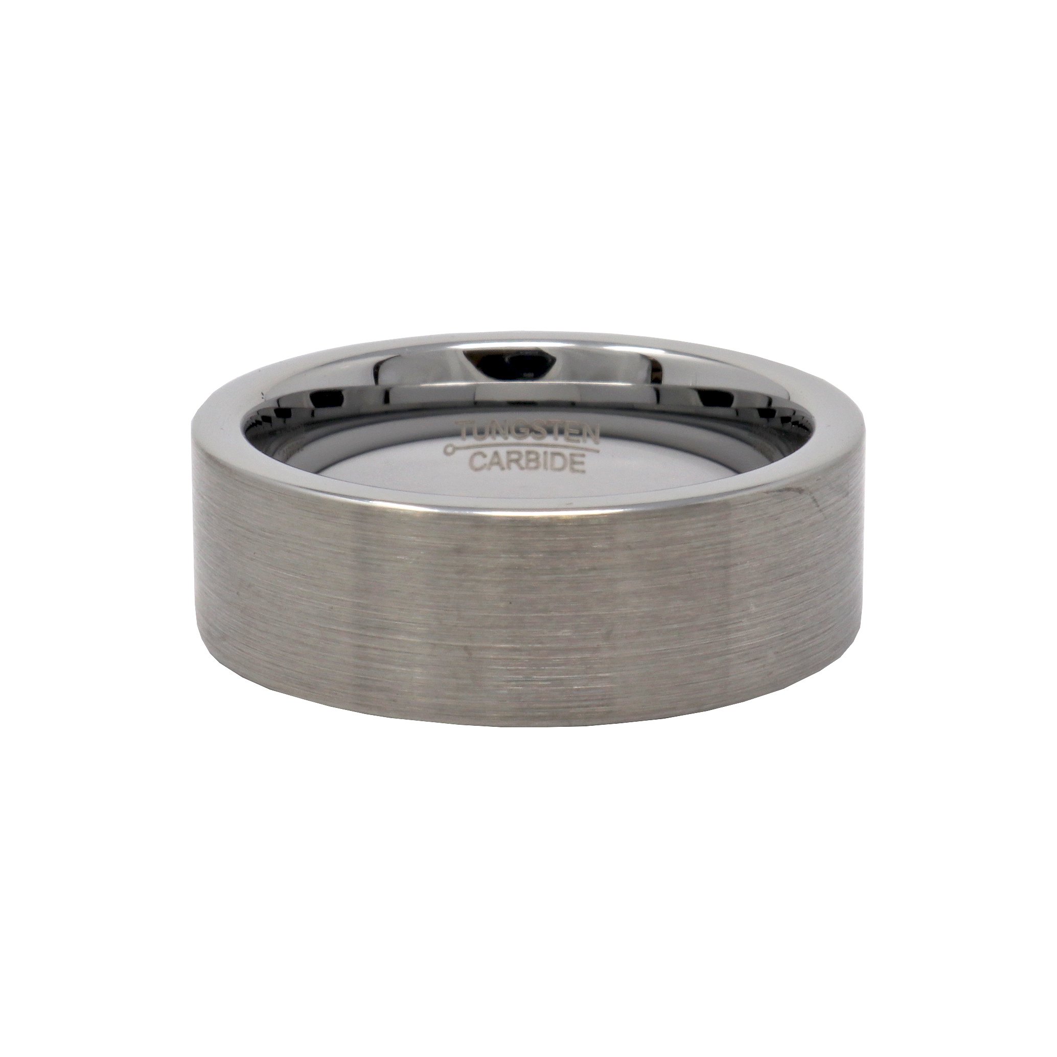 Tungsten Ring Size 13 - 8mm Brushed Pipe Cut