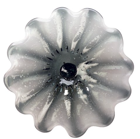 Wall Plate Large - Smoke Gray Bubble Starburst