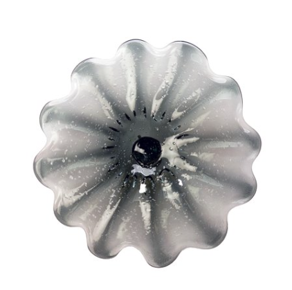 Wall Plate Small - Smoke Gray Bubble Starburst