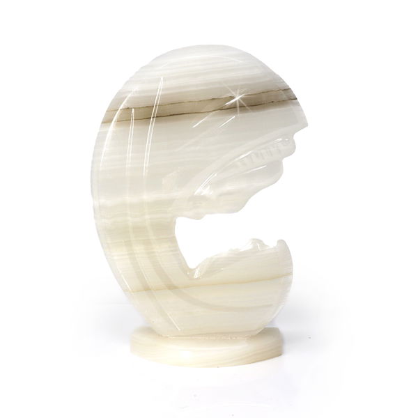 Closeup photo of Madonna & Child Pearlescent Onyx Carving