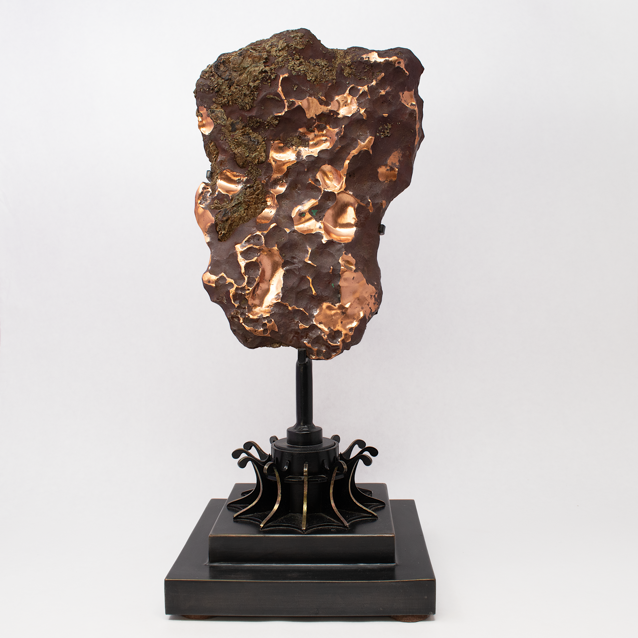 Native Michigan Copper Float Nugget On Custom Rotating Stand With Frill Accents