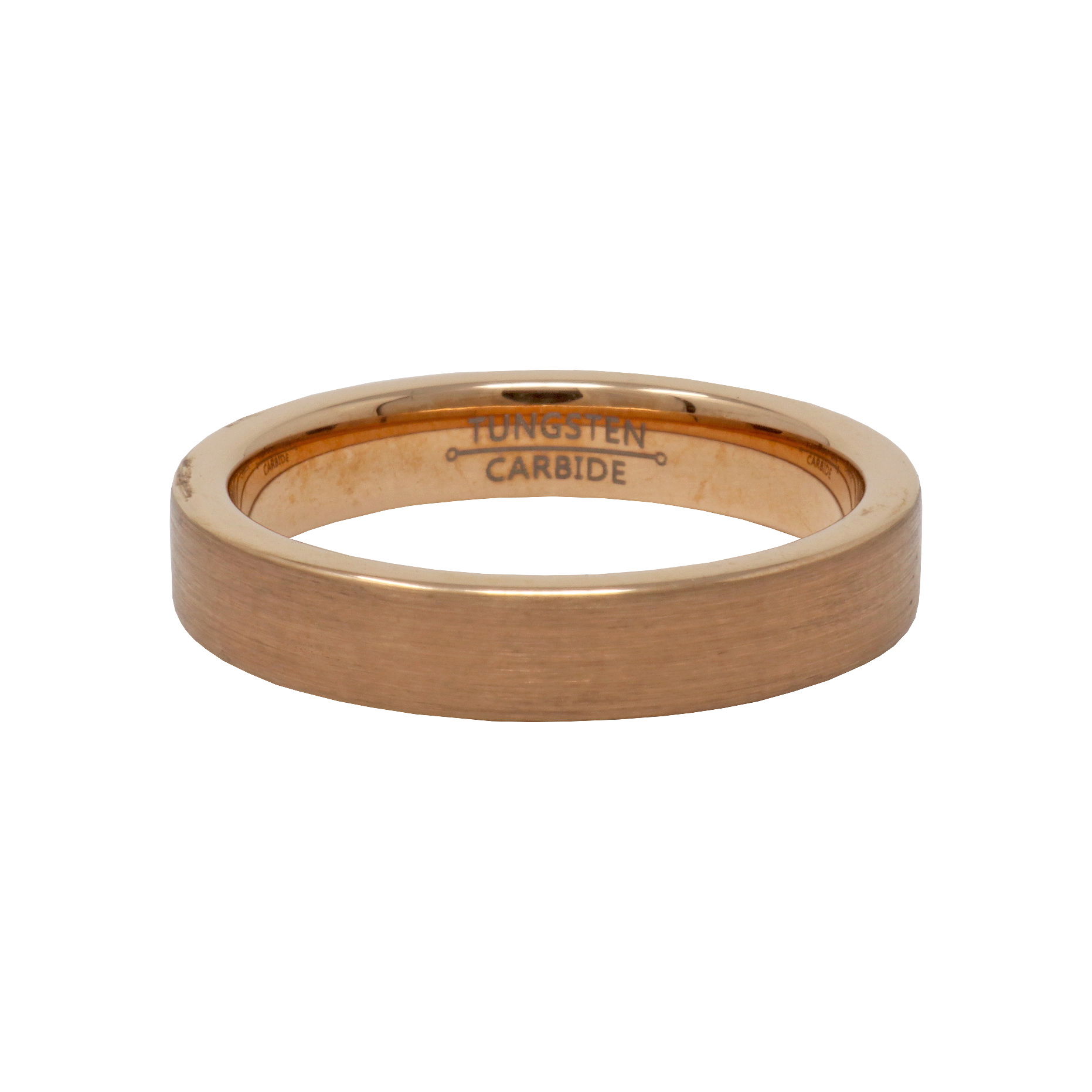 Tungsten Ring Size 5 - 4mm Rose Gold Brushed Plated