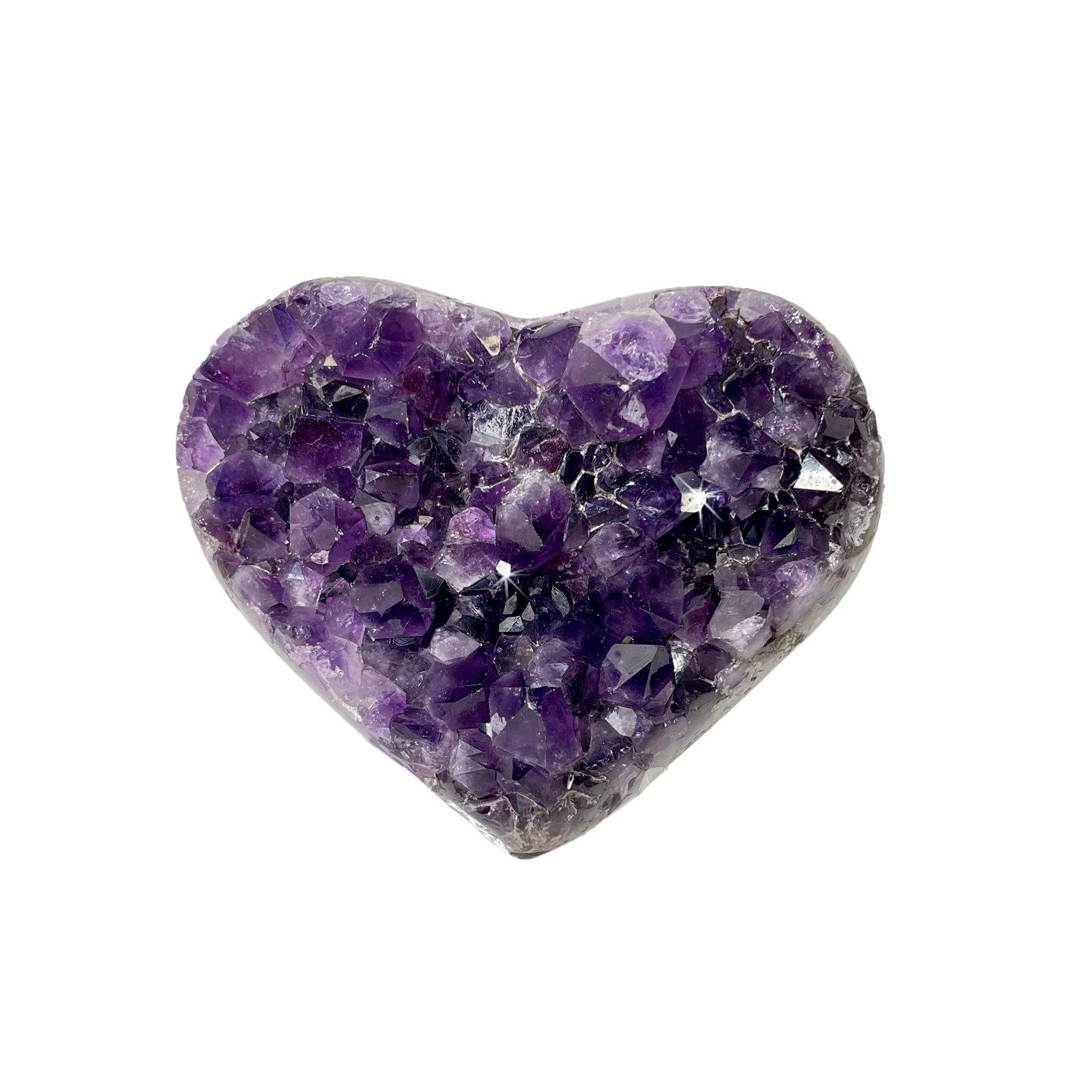 Amethyst Druze Heart With Acrylic Cluster Stand