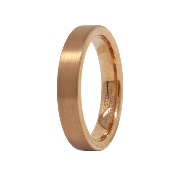 Closeup photo of Tungsten Ring Size 5.5 - 4mm Rose Gold Brushed Plated