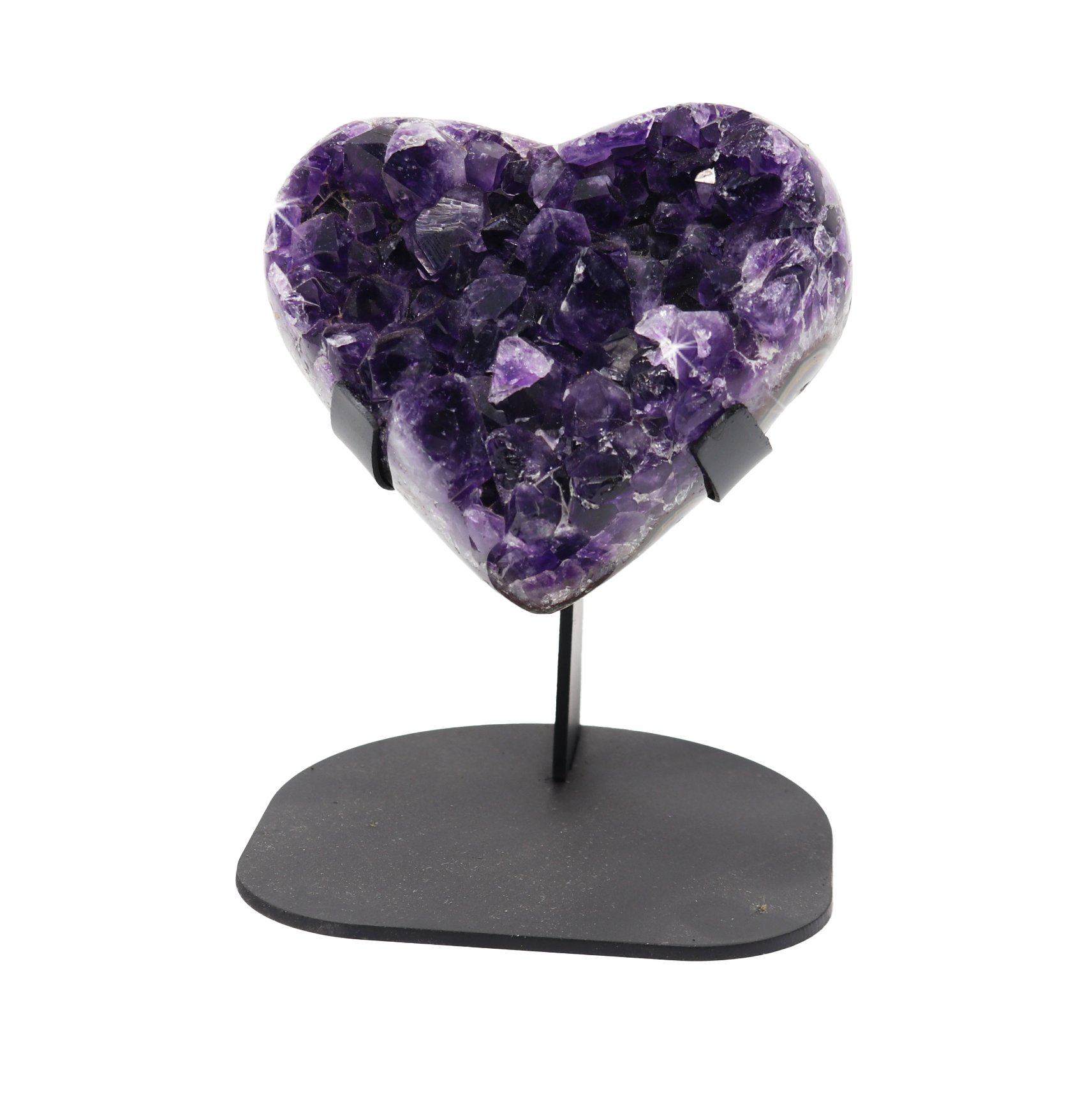 Amethyst Crystal Heart on Custom Cradled Stand