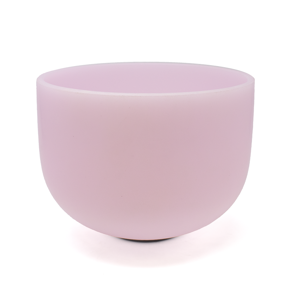 Shot of 8" Gem Infused Quartz Singing Bowl Note A Perfect Pitch - Rose Quartz