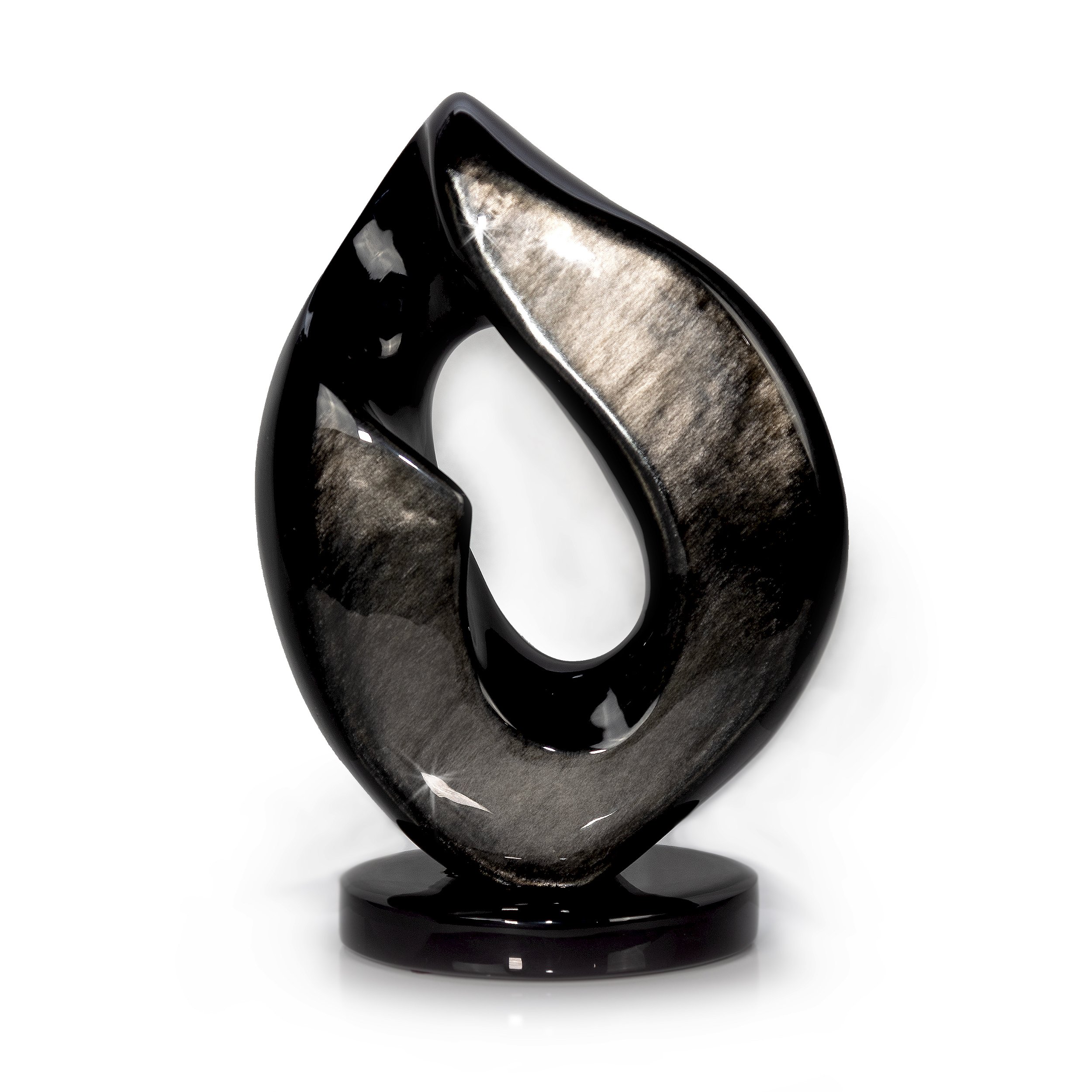 Silver Sheen Obsidian Sculpture