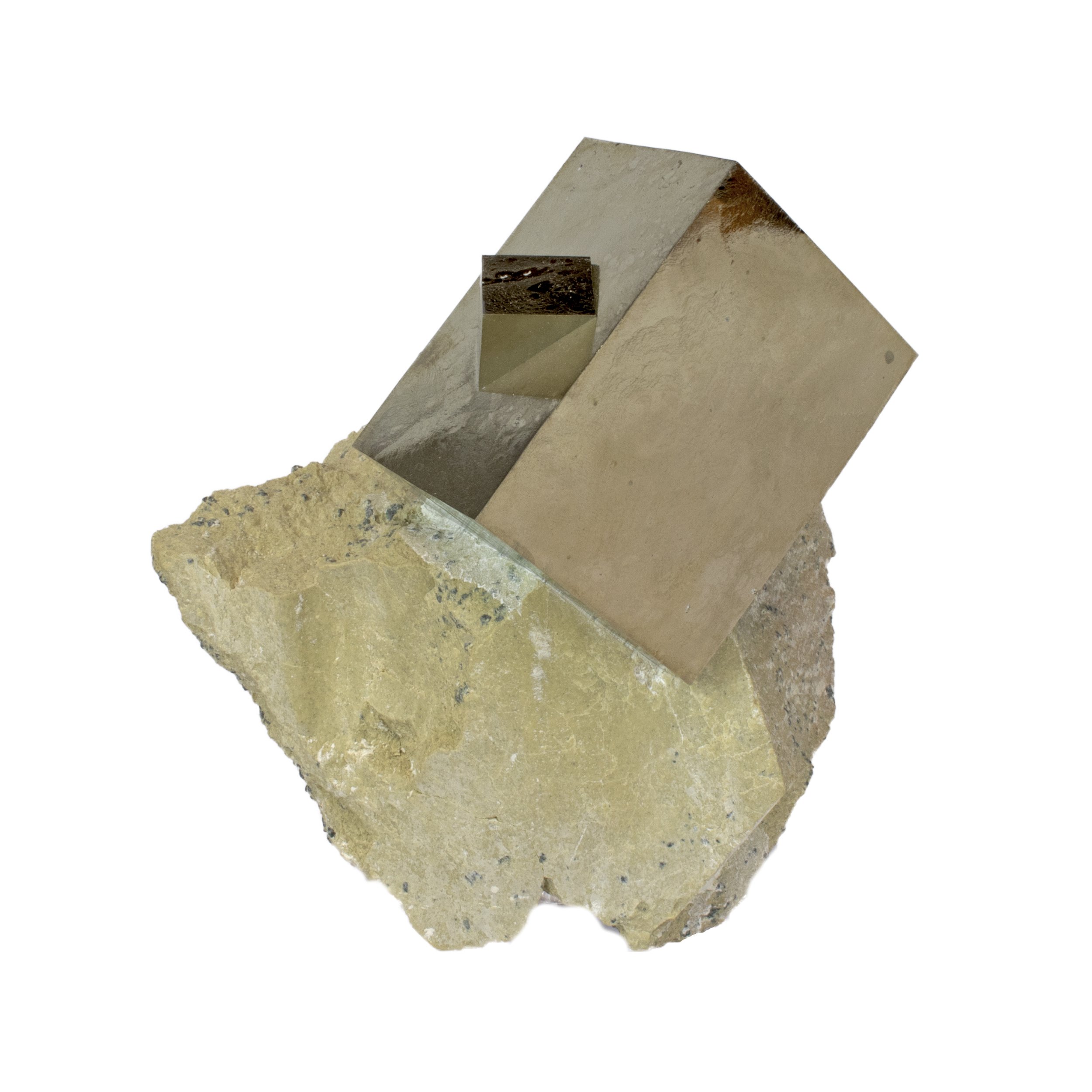 Cubic Pyrite Rectangular Bonded Crystal
