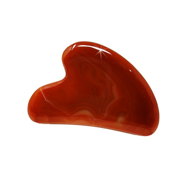 Closeup photo of Red Carnelian Guasha Tool