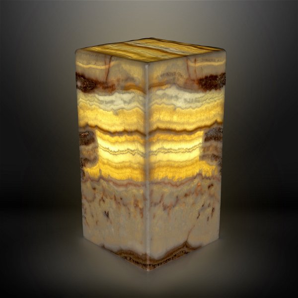 Closeup photo of Golden Onyx Luminary Pedestal