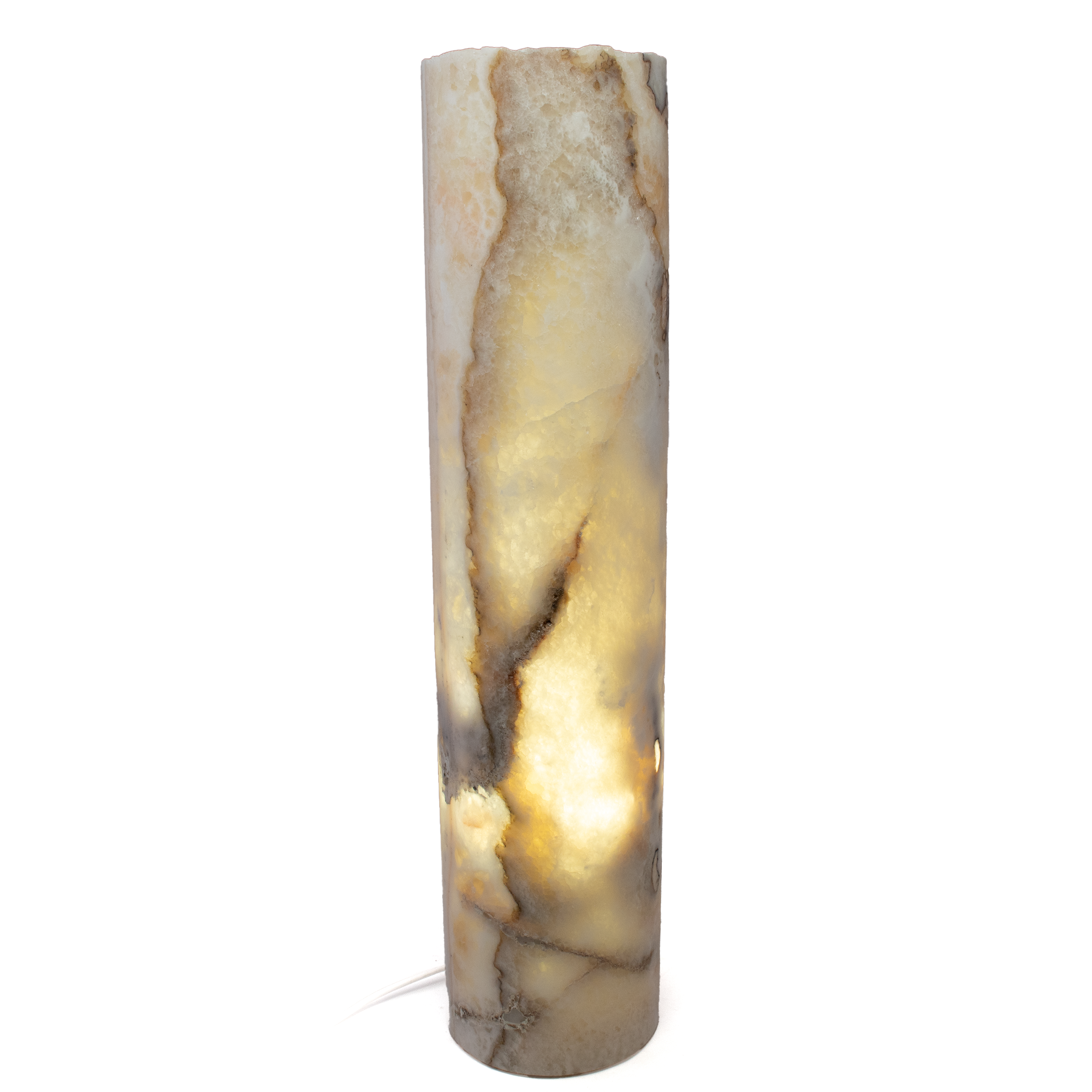 Pink White Onyx Cylinder Luminary