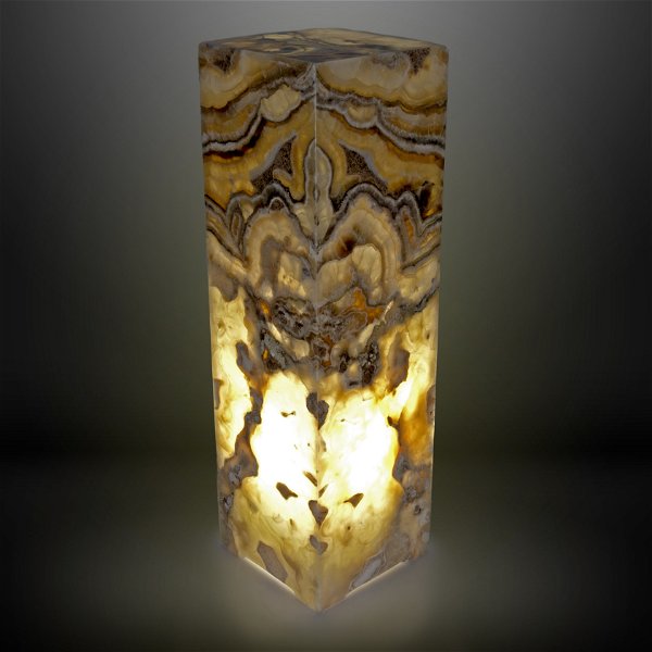 Closeup photo of Pearlescent Onyx Pedestal Luminary