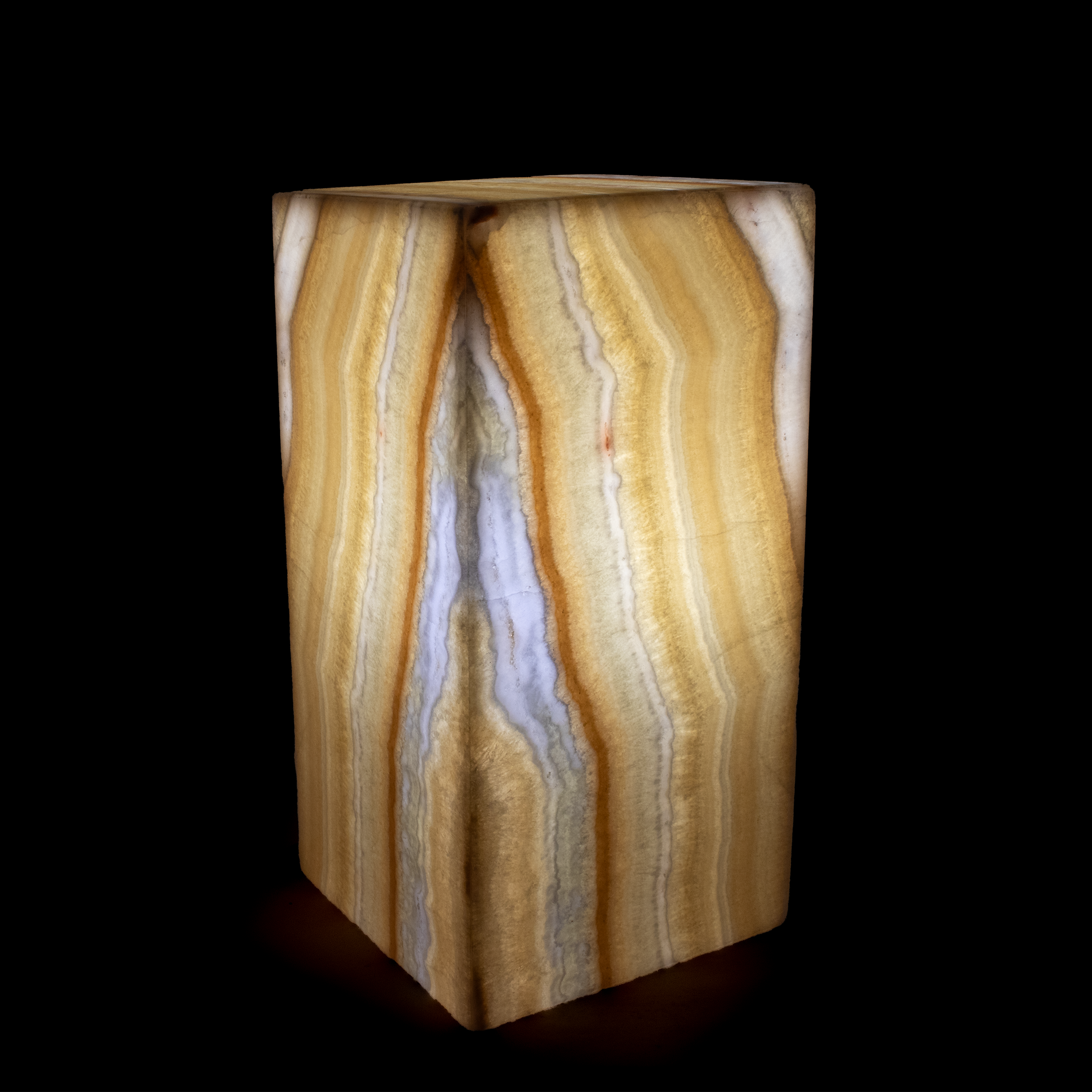 Golden Onyx Pedestal Luminary