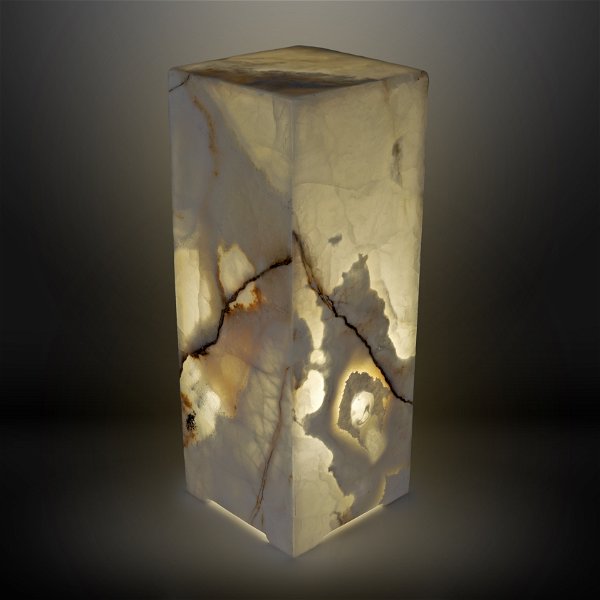 Closeup photo of Pearlescent Onyx Pedestal Luminary
