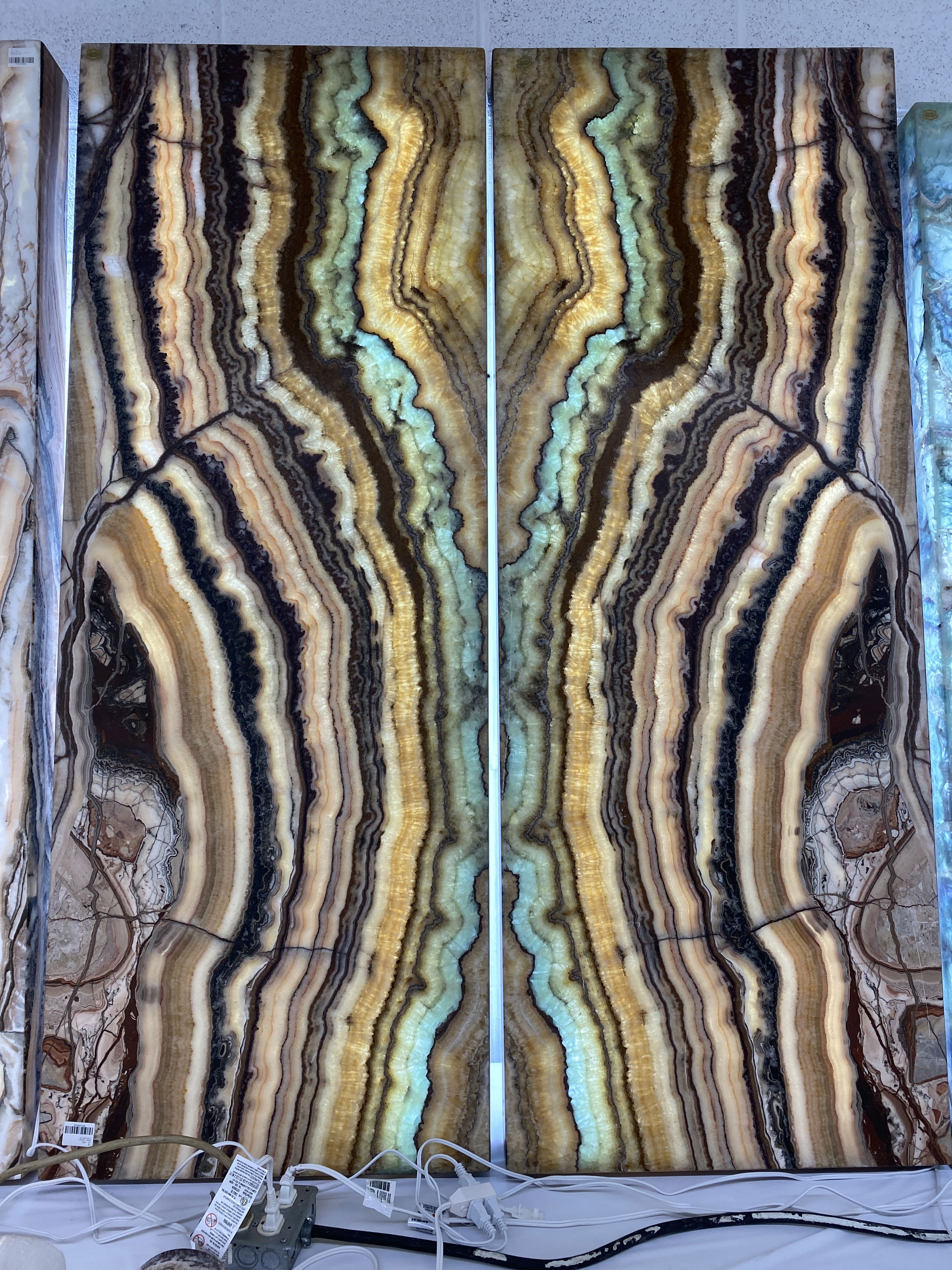 Aqua Onyx Wall Panel Pair