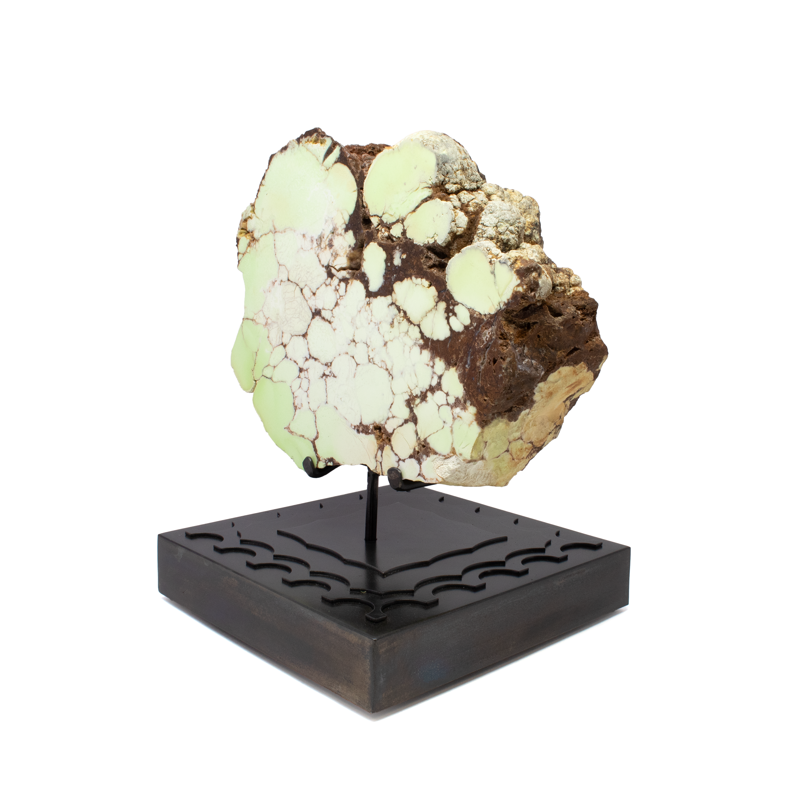 Polished Flint Jasper Specimen on Custom Copper Patina Stand