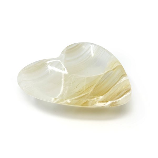 Closeup photo of Pearlescent Honey Onyx Heart Vessel