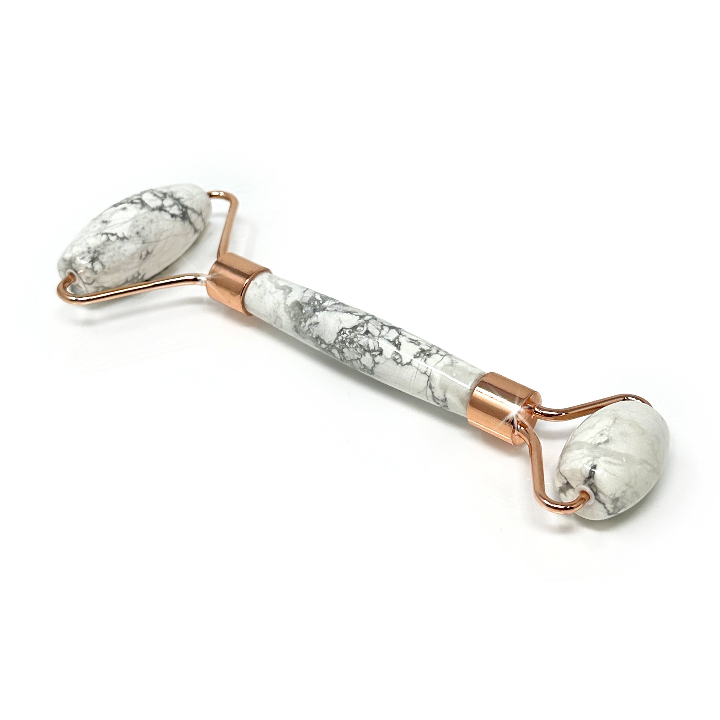 Howlite Facial Roller with Rose Gold Hardware