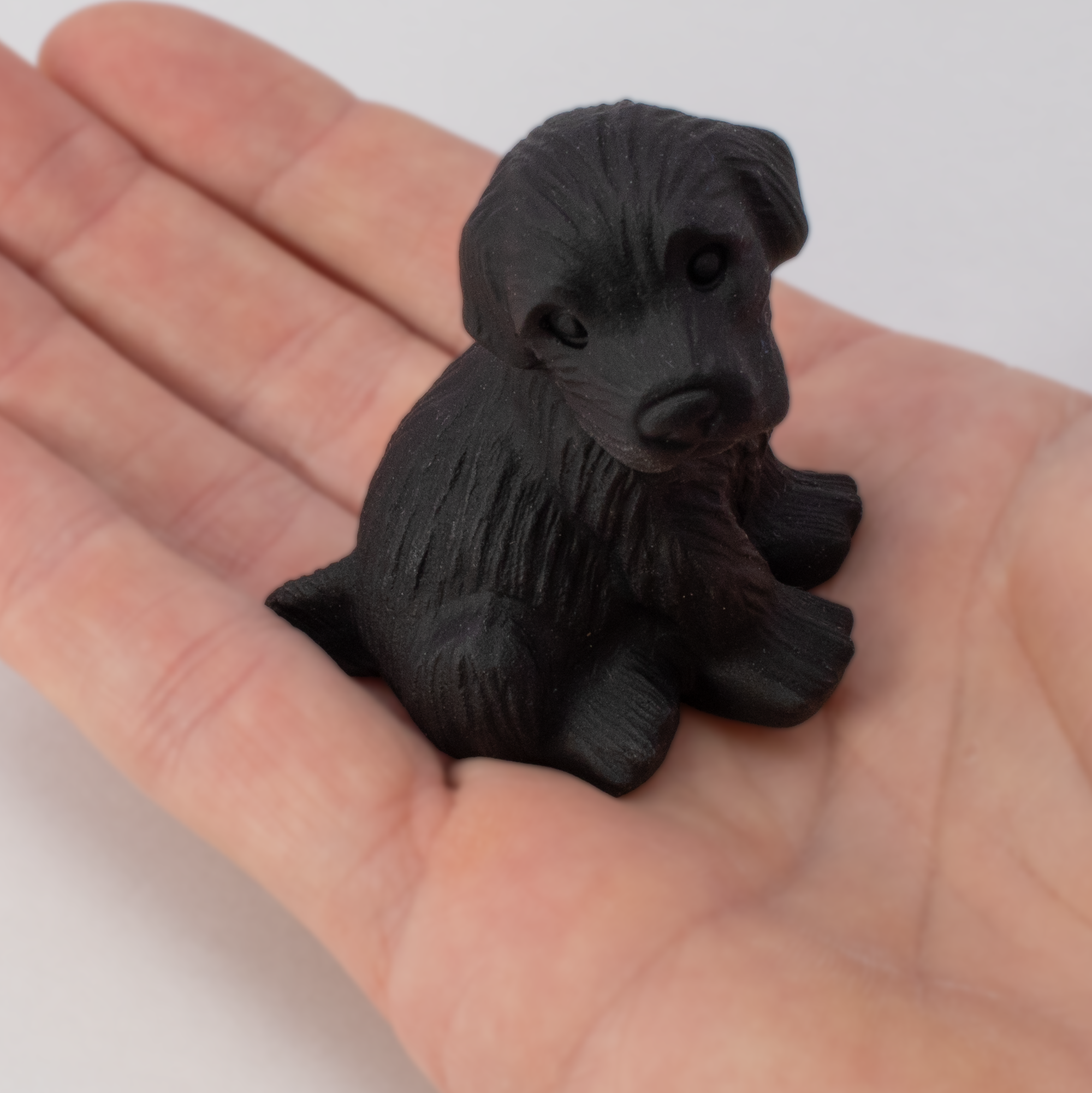 Obsidian Dog Carving - Labrador Retriver