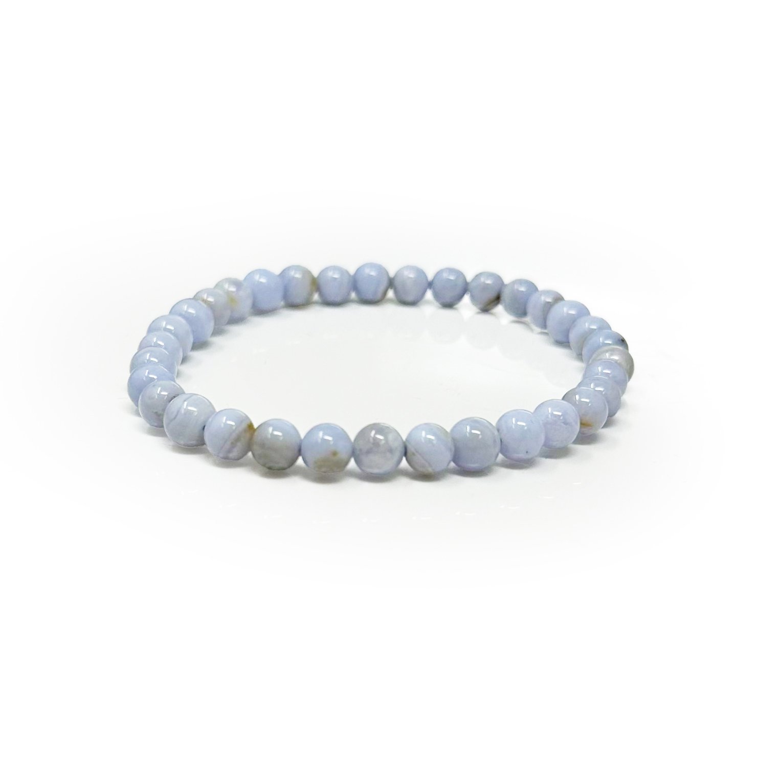 Blue Lace Agate Beaded Bracelet 5mm - 6mm