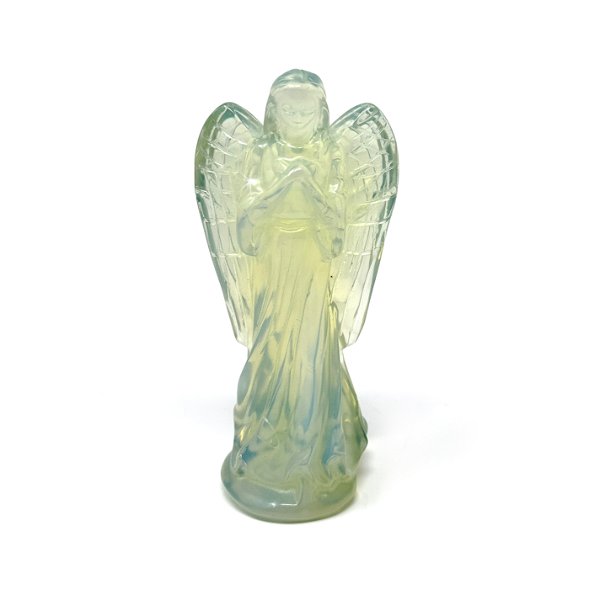Closeup photo of Opalite Angel Carving