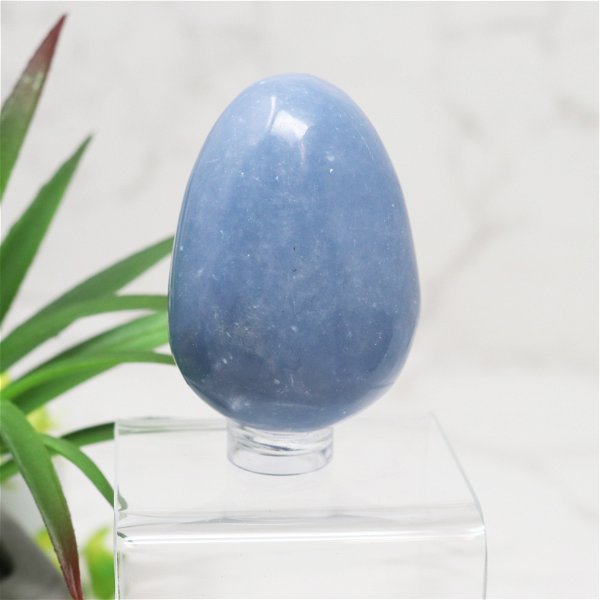 Closeup photo of Angelite Carved Egg - Small