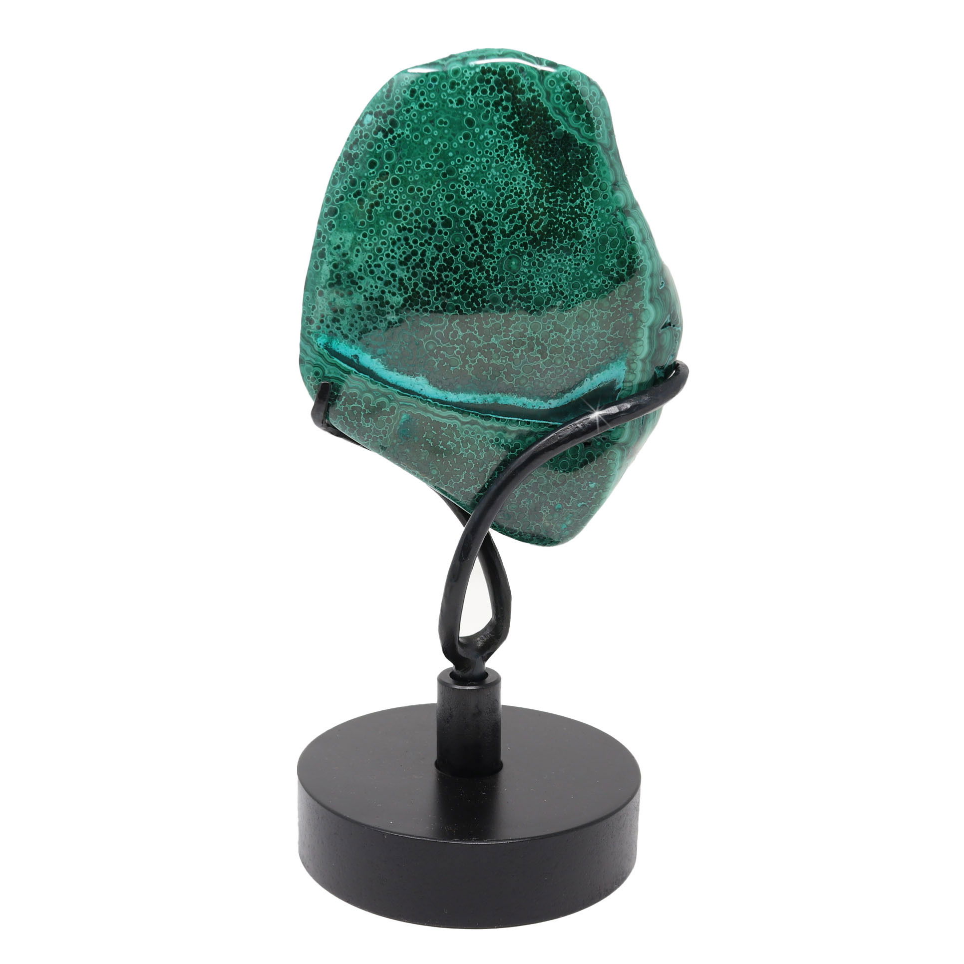 Chrysocolla Malachite Polished Freeform on Custom Spinner Stand