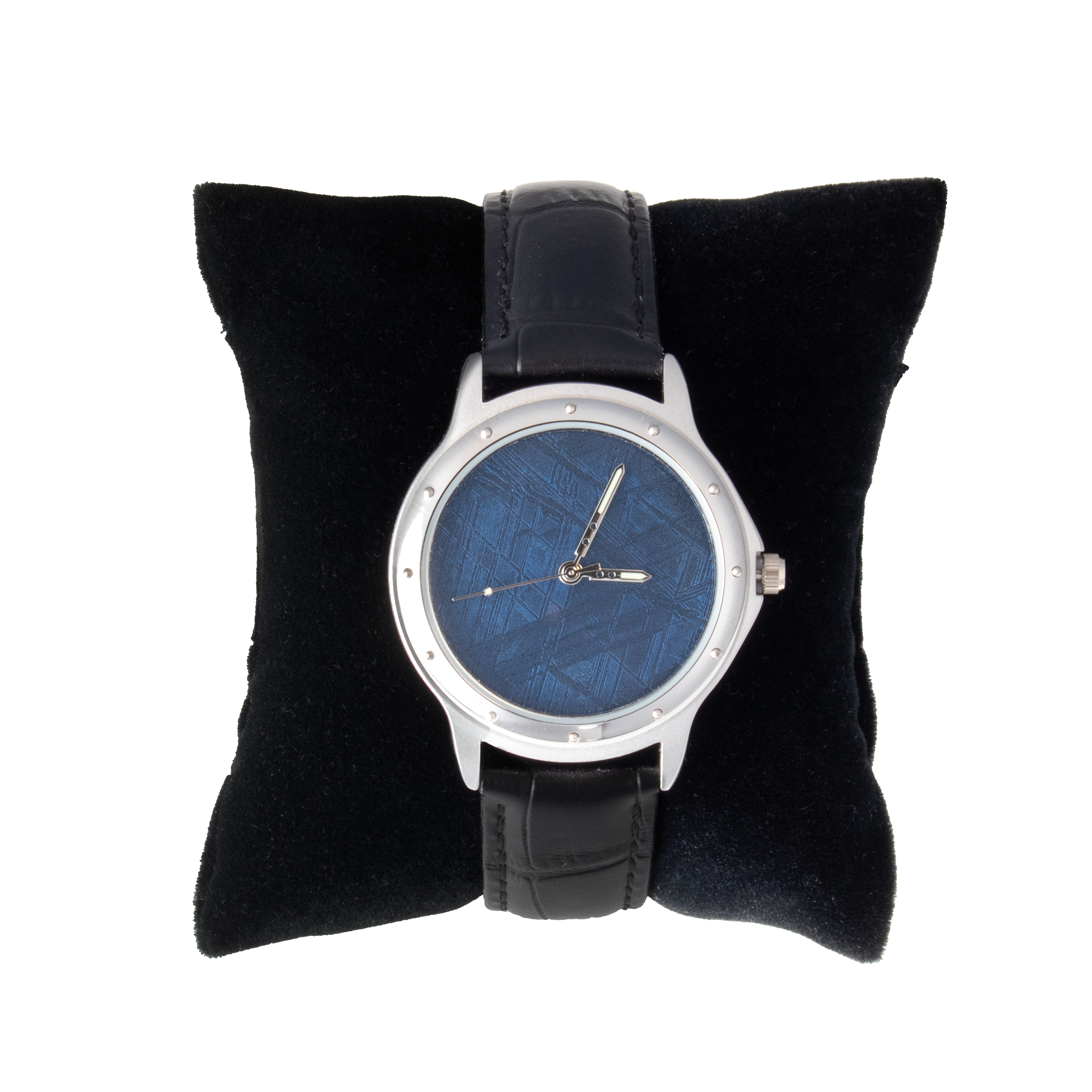 Muonionalusta Meteorite Watch - Automatic with Black Leather Band and Blue IP Plating