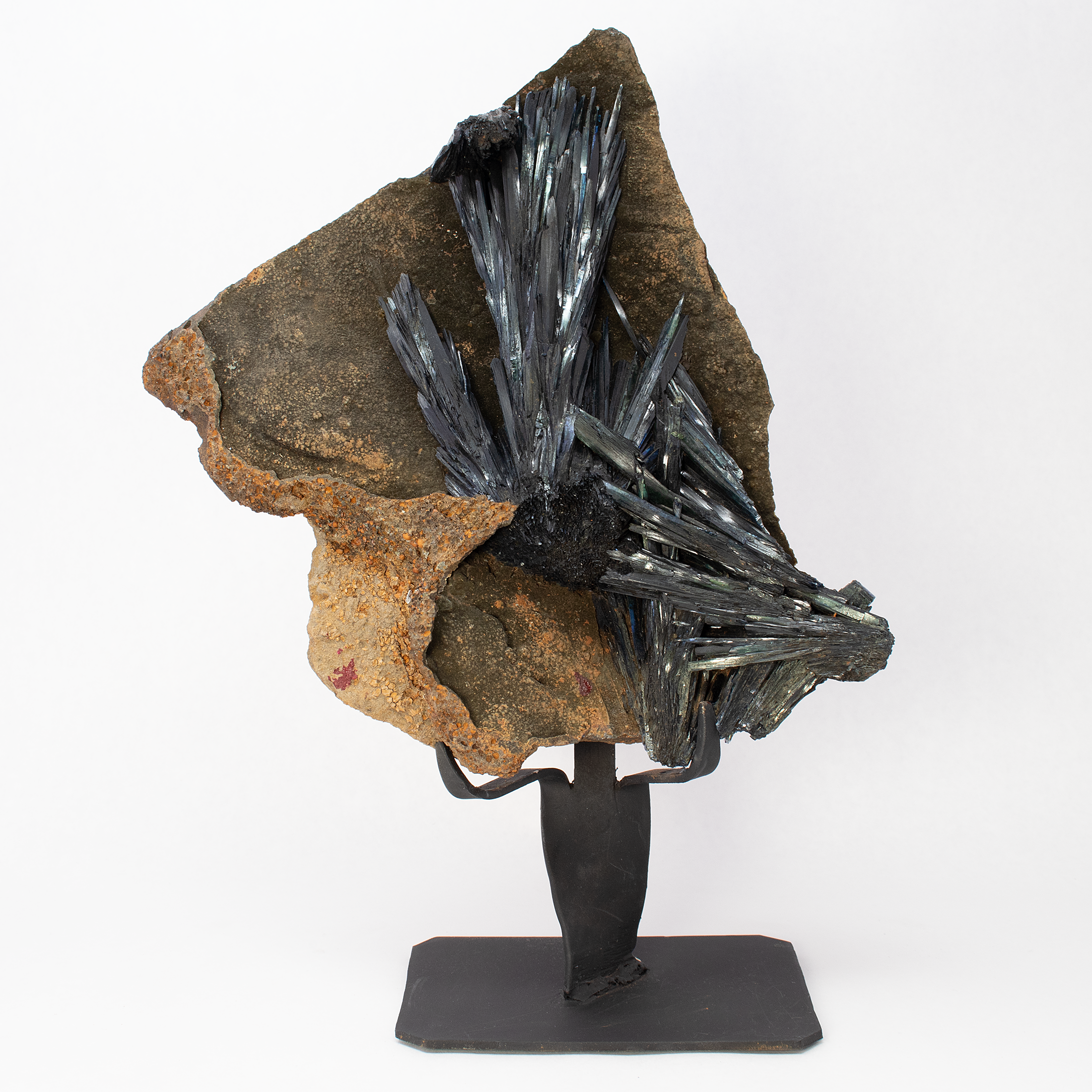 Vivianite Crystal Specimen on Matrix with Fitted Stand