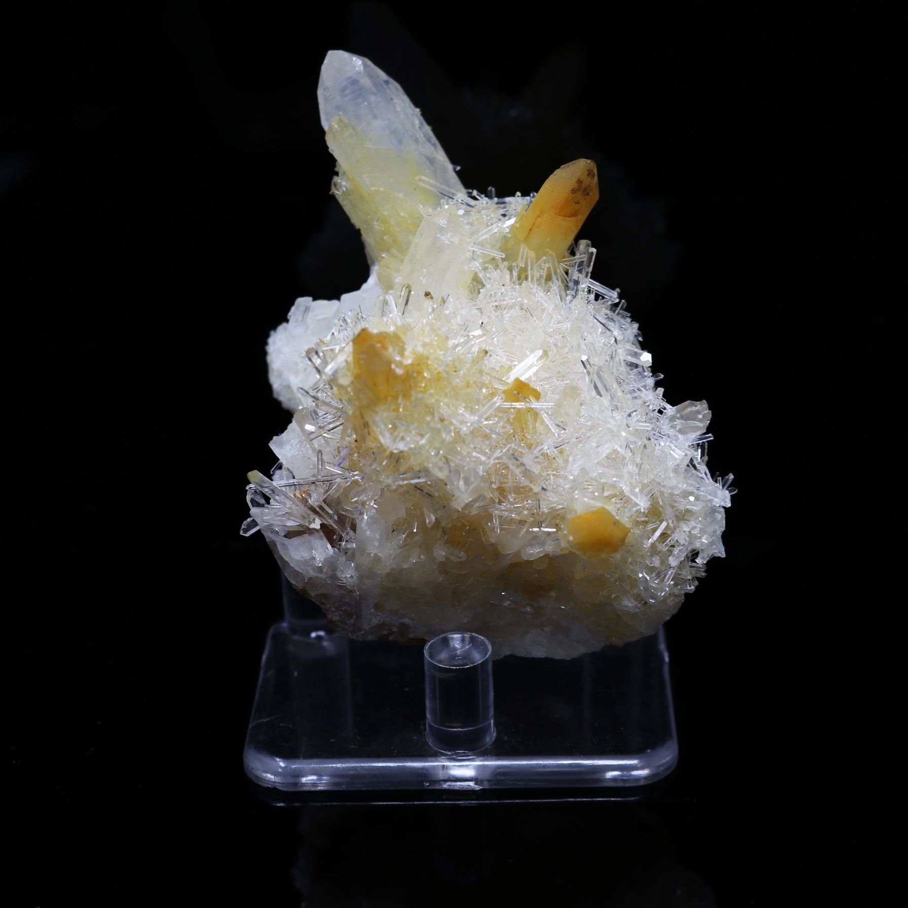 Elevate your crystal collection with our stunning Mango Quartz Cluster sourced from Colombia. This vibrant crystal features warm, sun-kissed hues ranging from amber to golden orange. It comes securely mounted on a clear acrylic stand, providing stability and full visibility. Add a touch of natural beauty to your space with this unique and energetic Mango Quartz Cluster. Mango Quartz Cluster on Acrylic Stand from Colombia