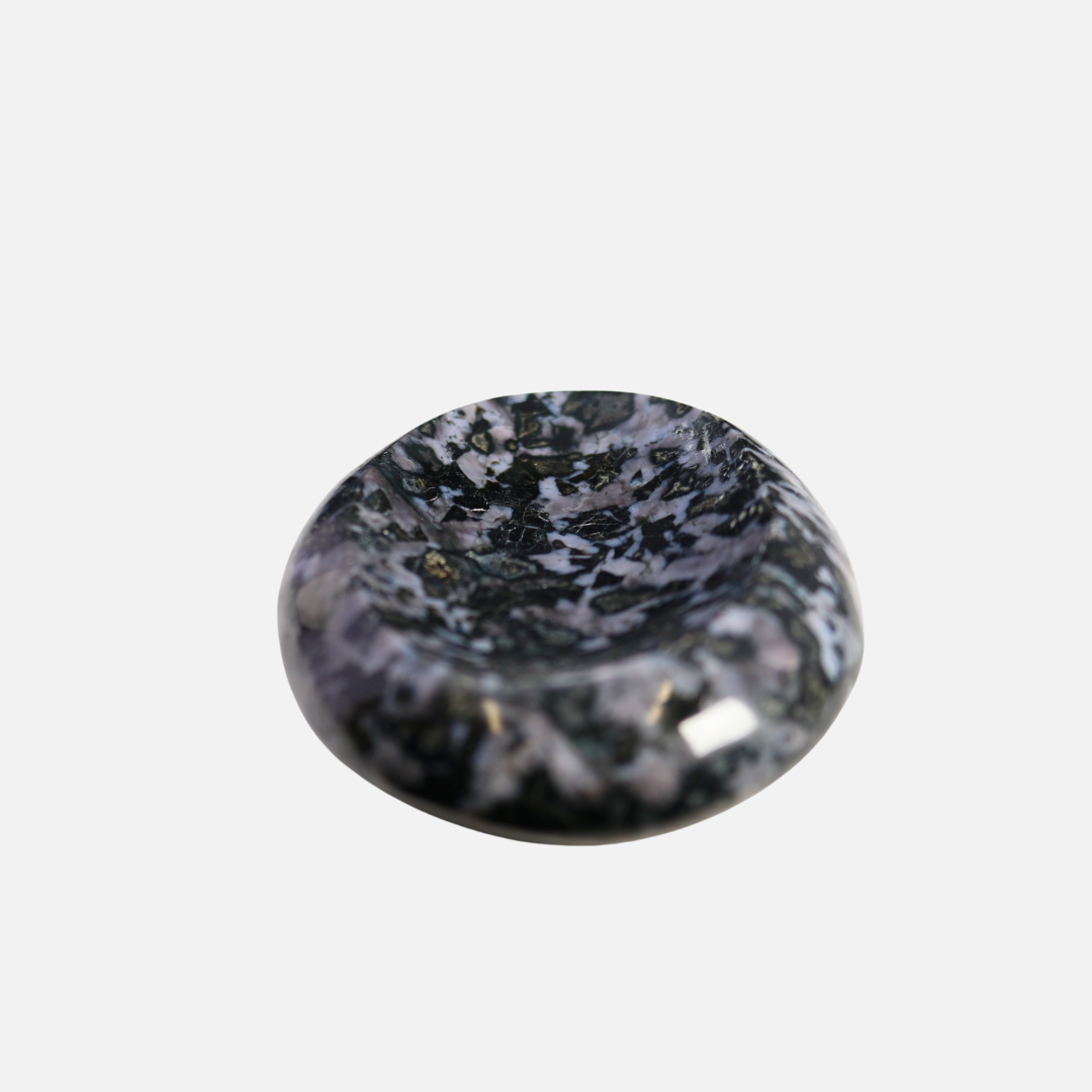 Indigo Gabbro Dish aka Merlinite from Madagascar