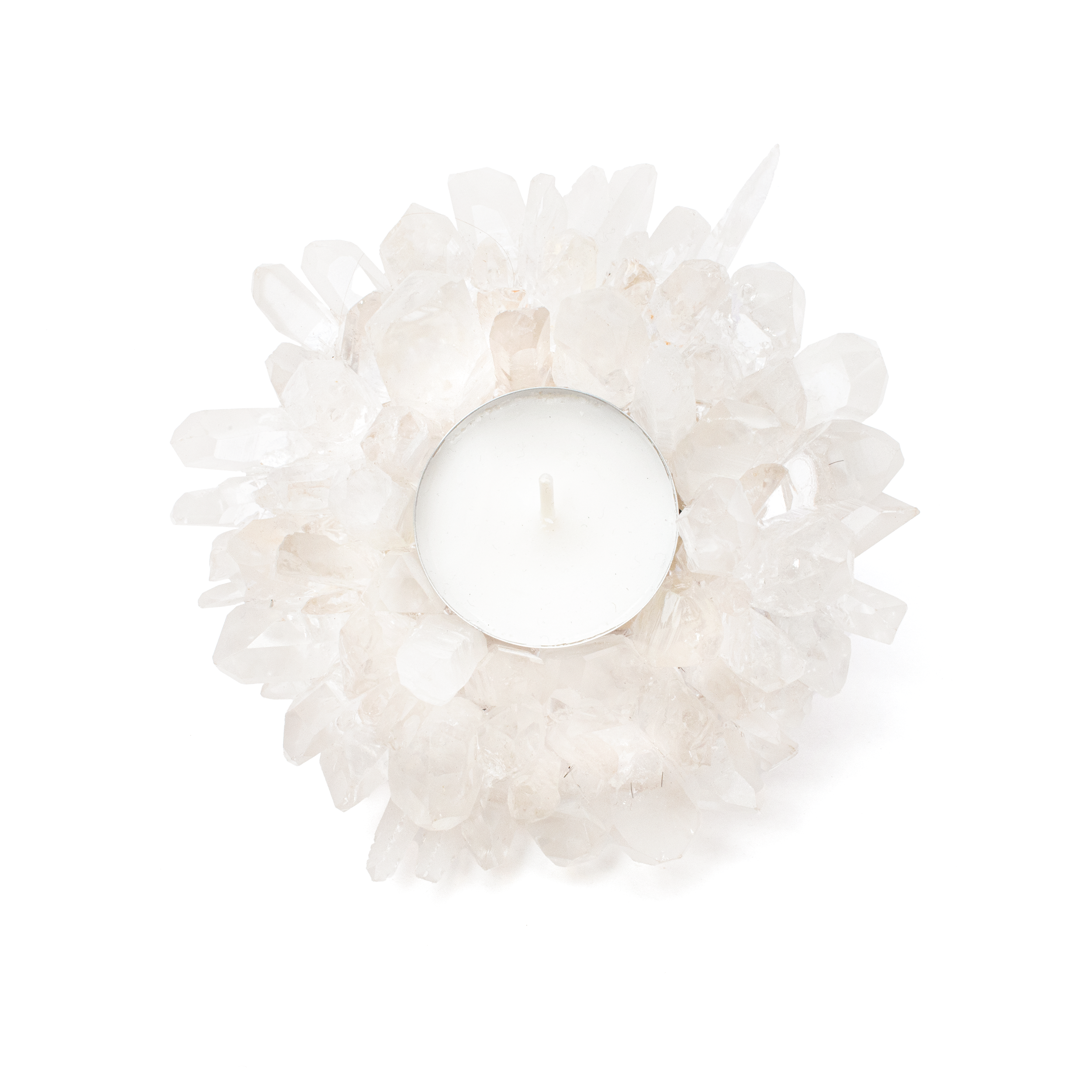 Lemurian Quartz Crystal Points Candle Holder