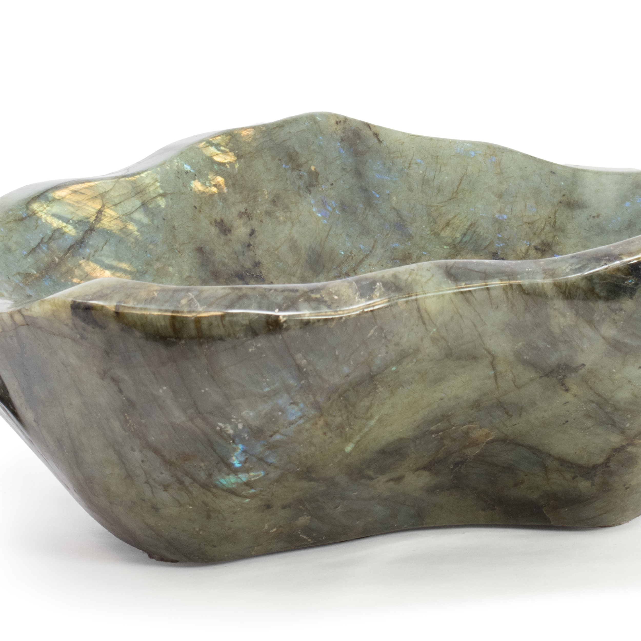 Labradorite Bowl -Elongated Organic Shape