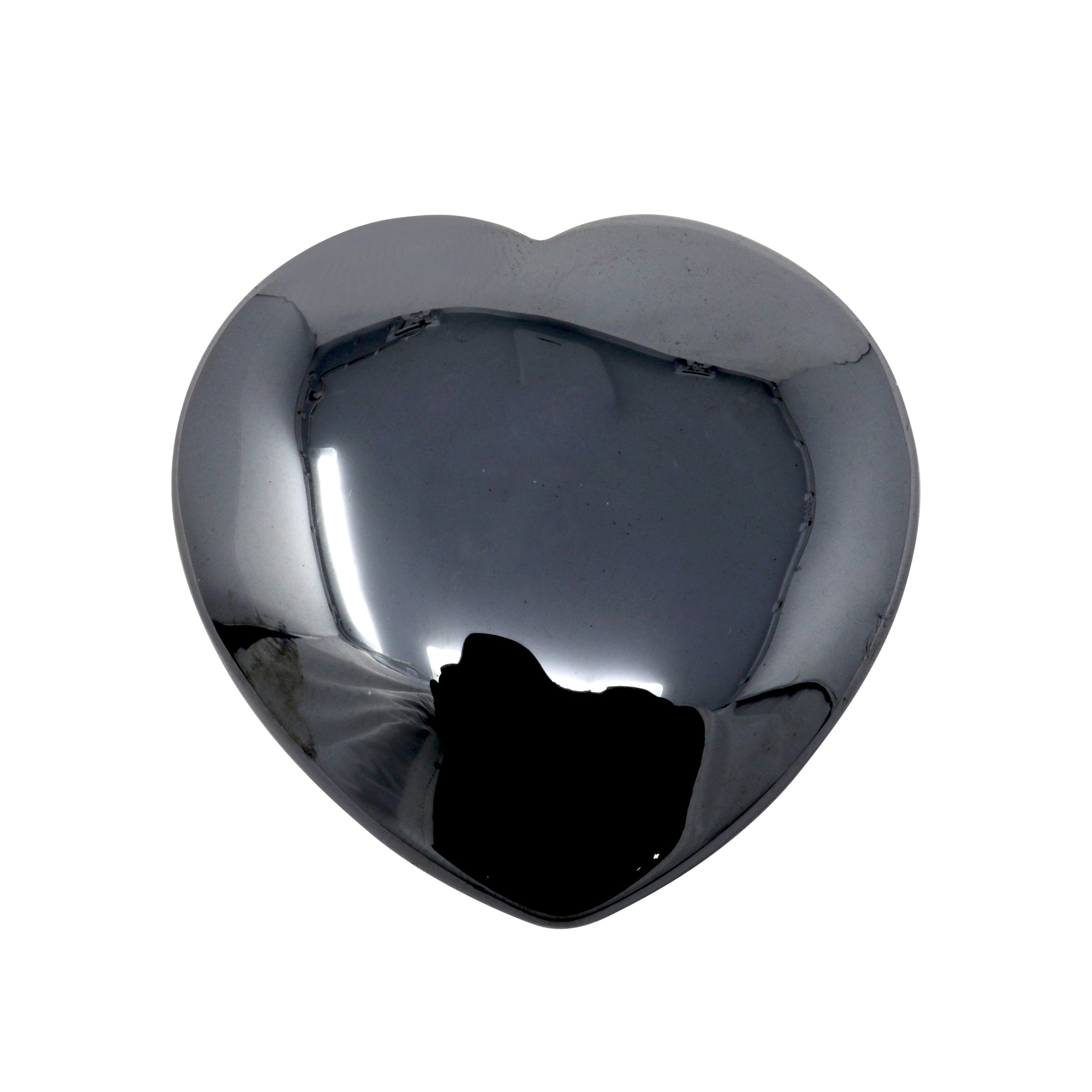 Hematite Flat Heart 30mm