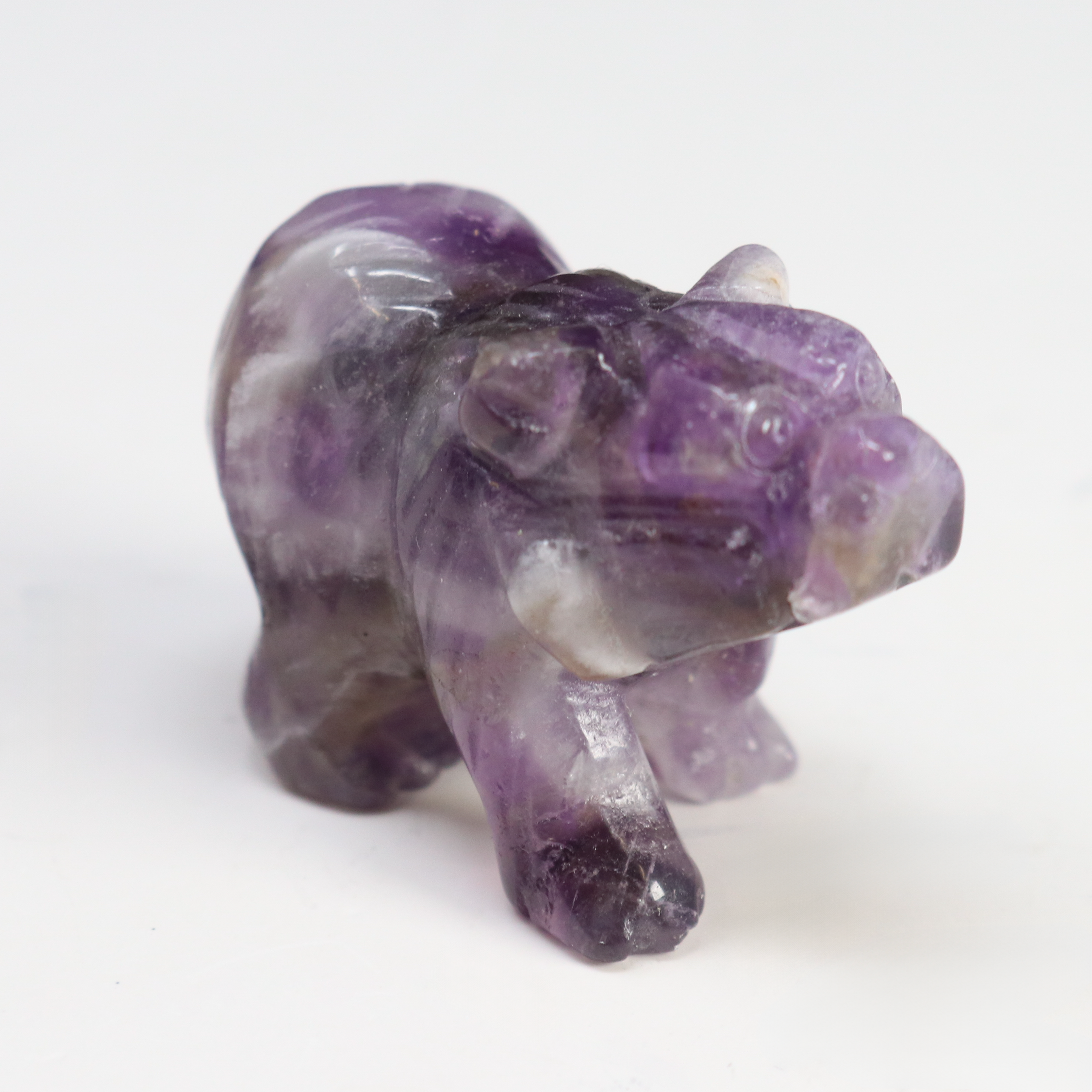 Chevron Amethyst Bear Carving