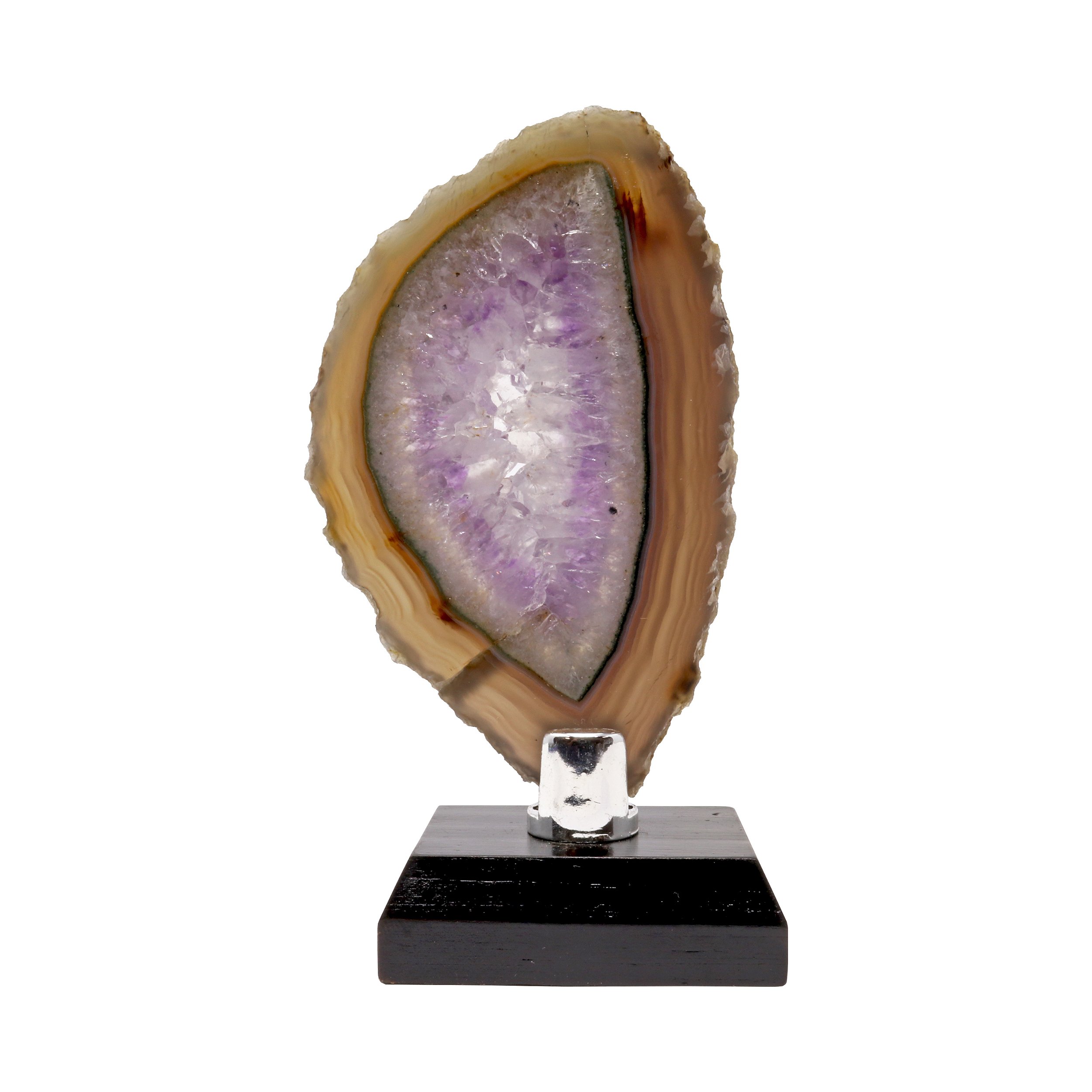 Agate Slice -Amethyst With Brown, Green & Blue Accents