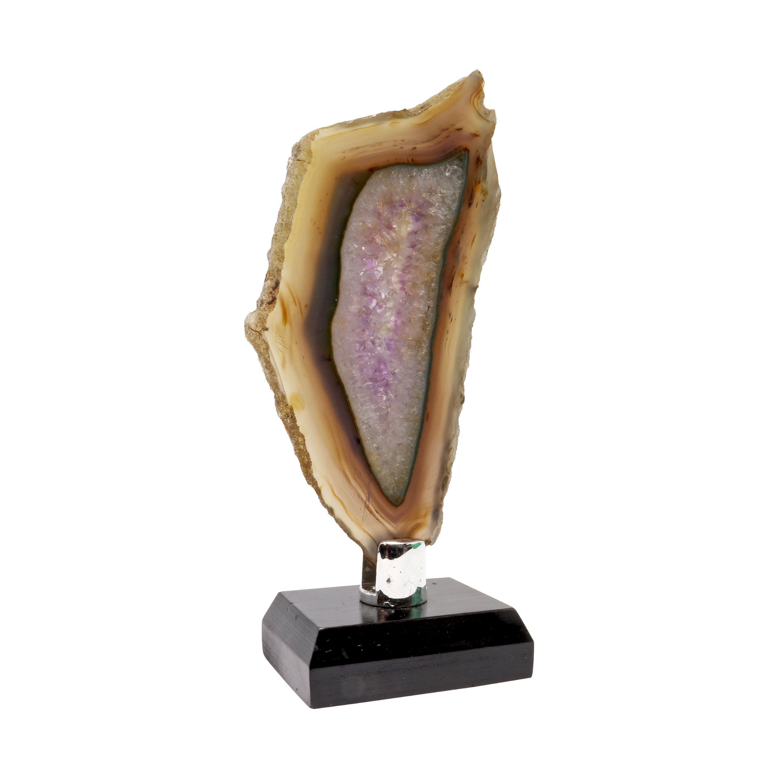 Agate Slice -Amethyst With Green & Brown Accents