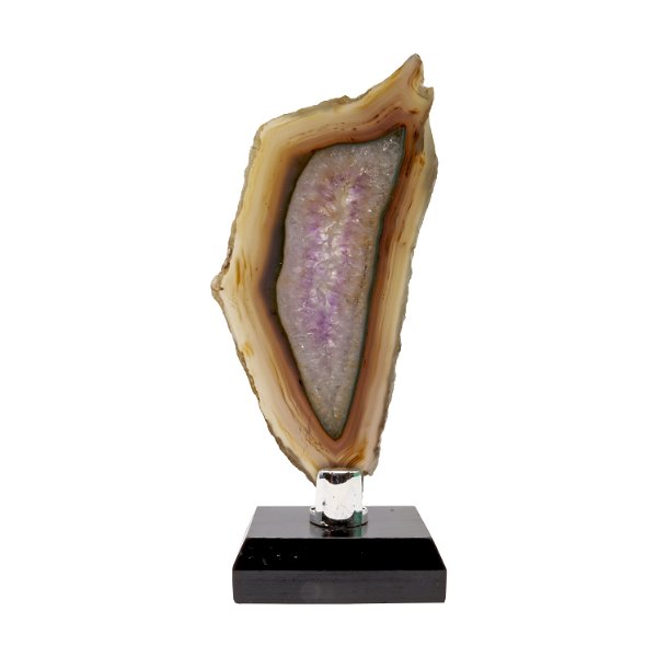 Closeup photo of Agate Slice -Amethyst With Green & Brown Accents