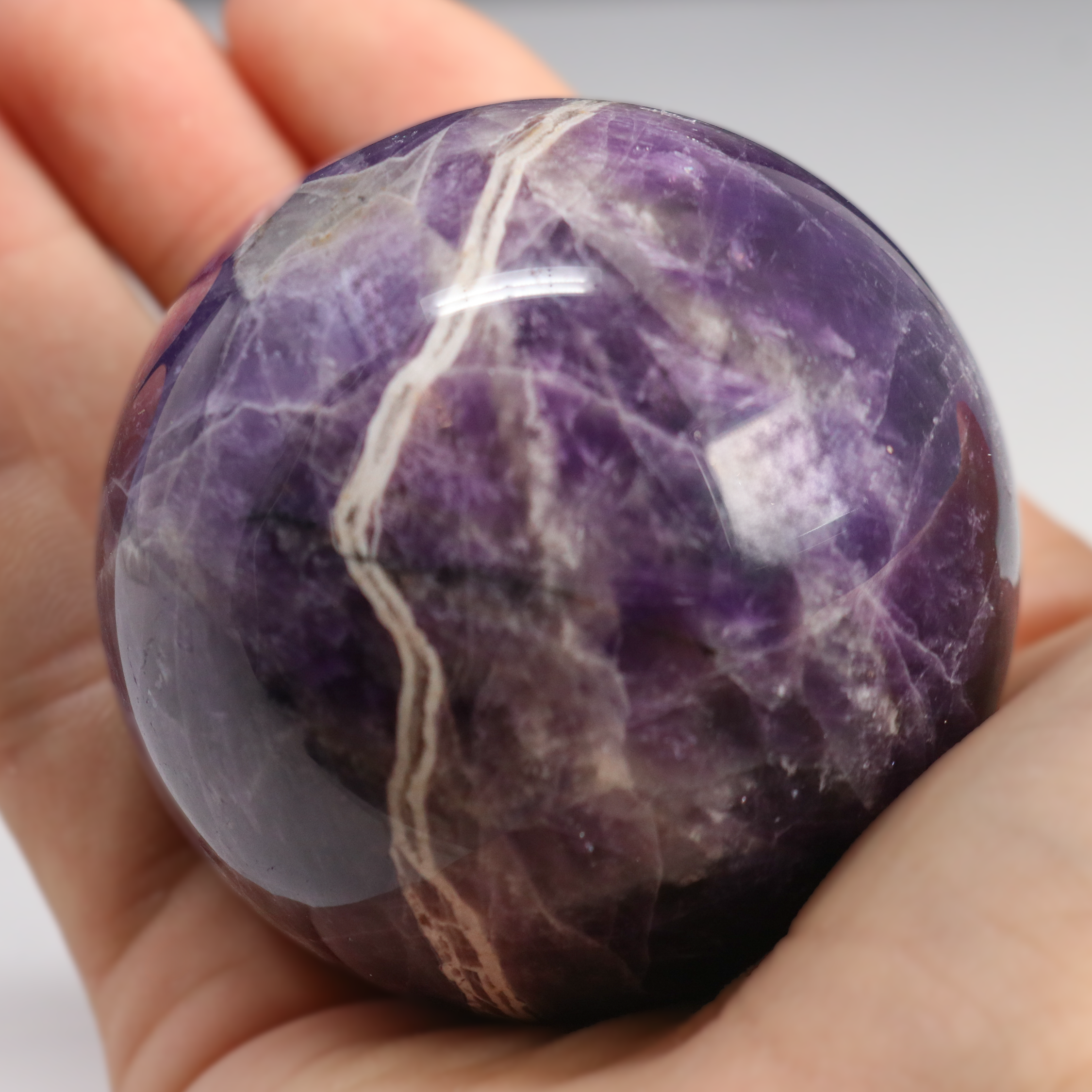 Chevron Amethyst Sphere