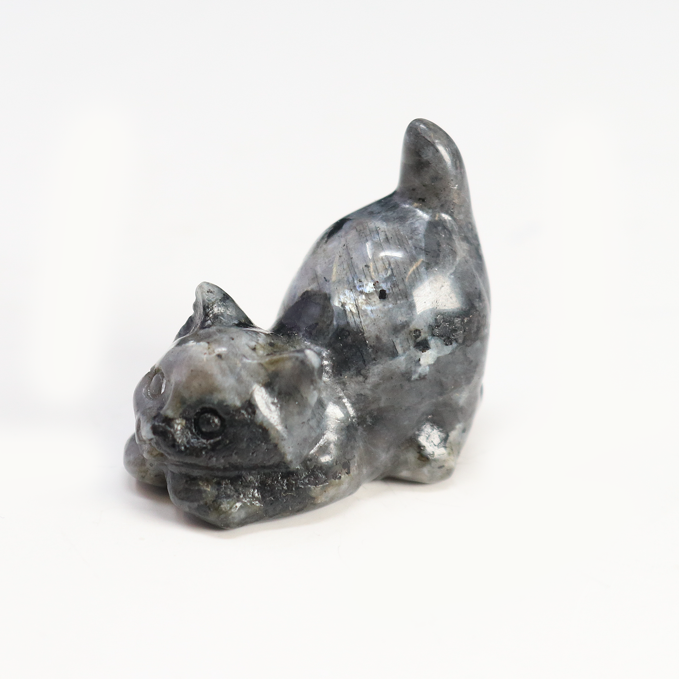 Larvikite Cat Carving