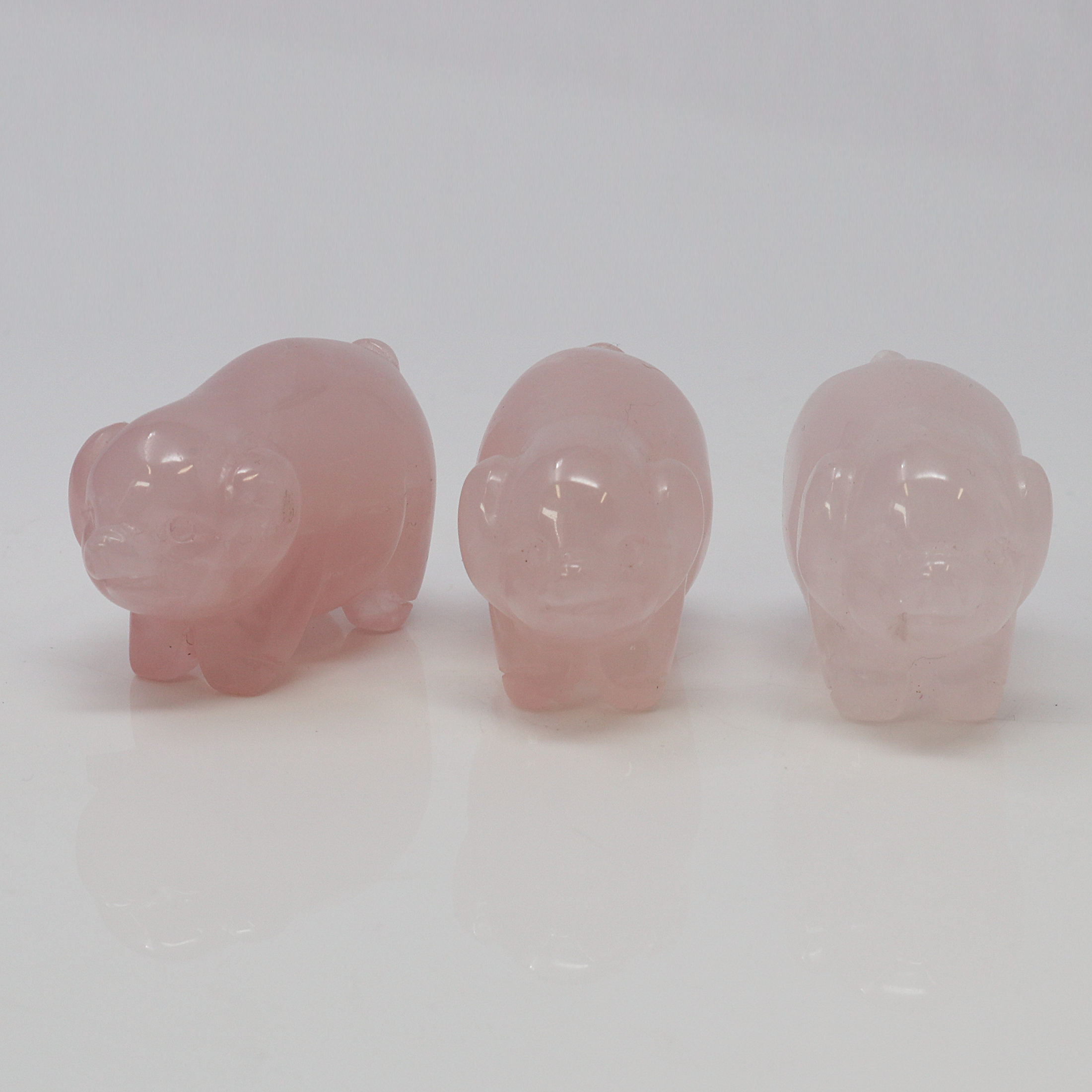 Rose Quartz Pig - Carving