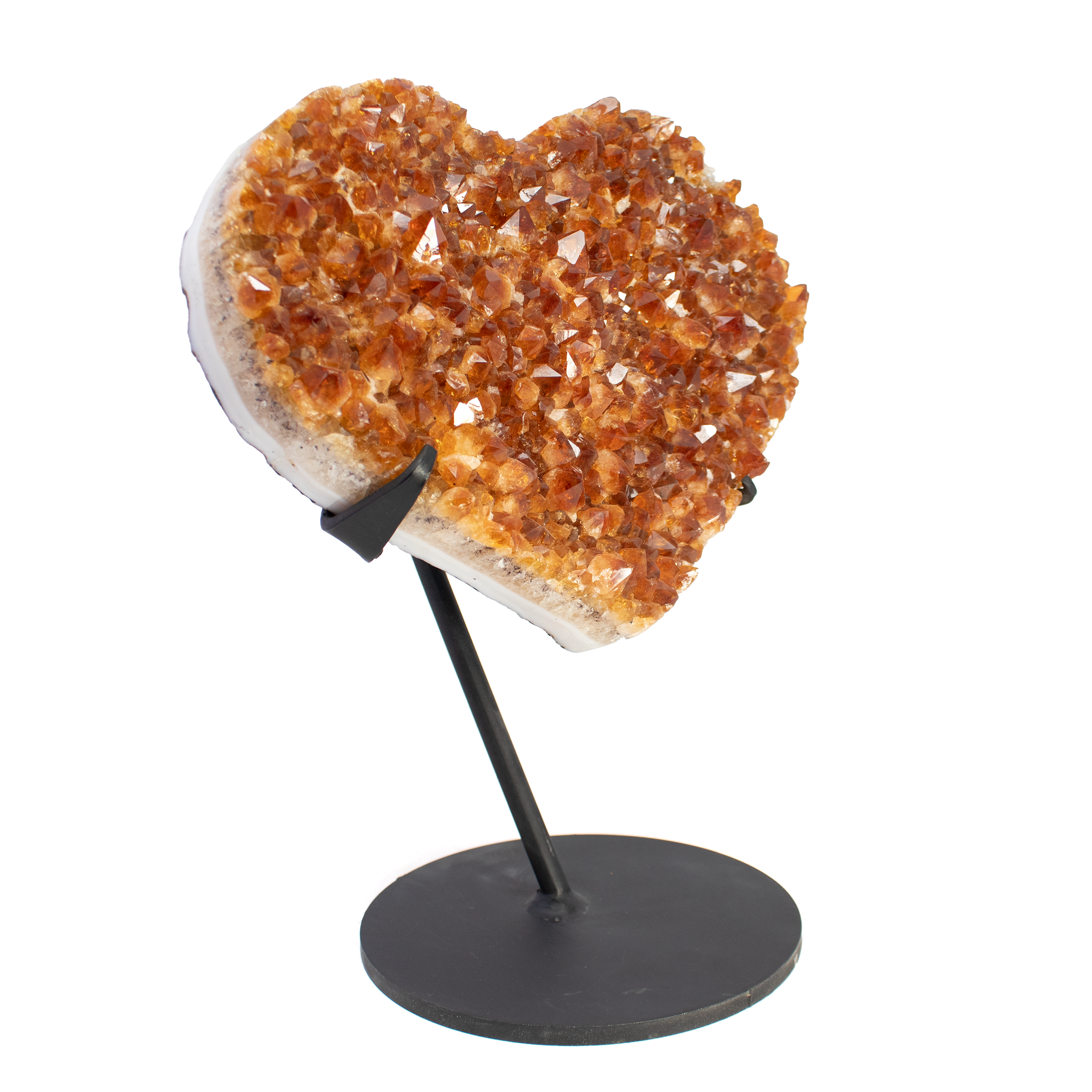 Citrine Crystal Heart in Fitted Stand (11 inches tall)