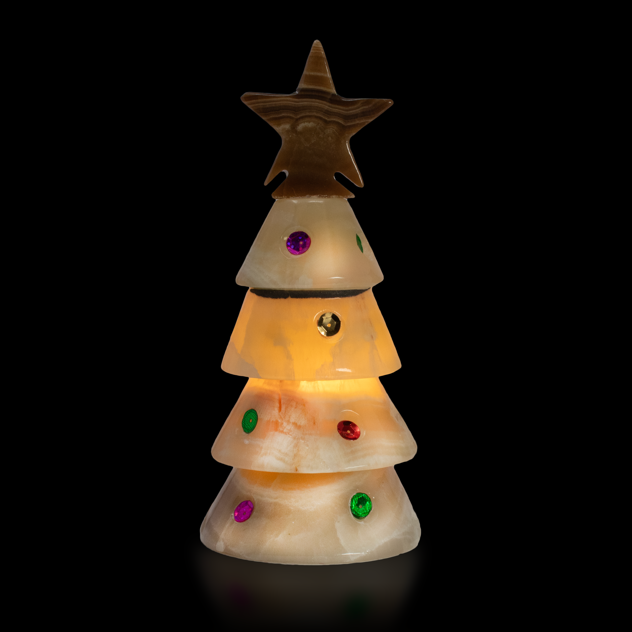 Onyx Christmas Tree Lamp with Star