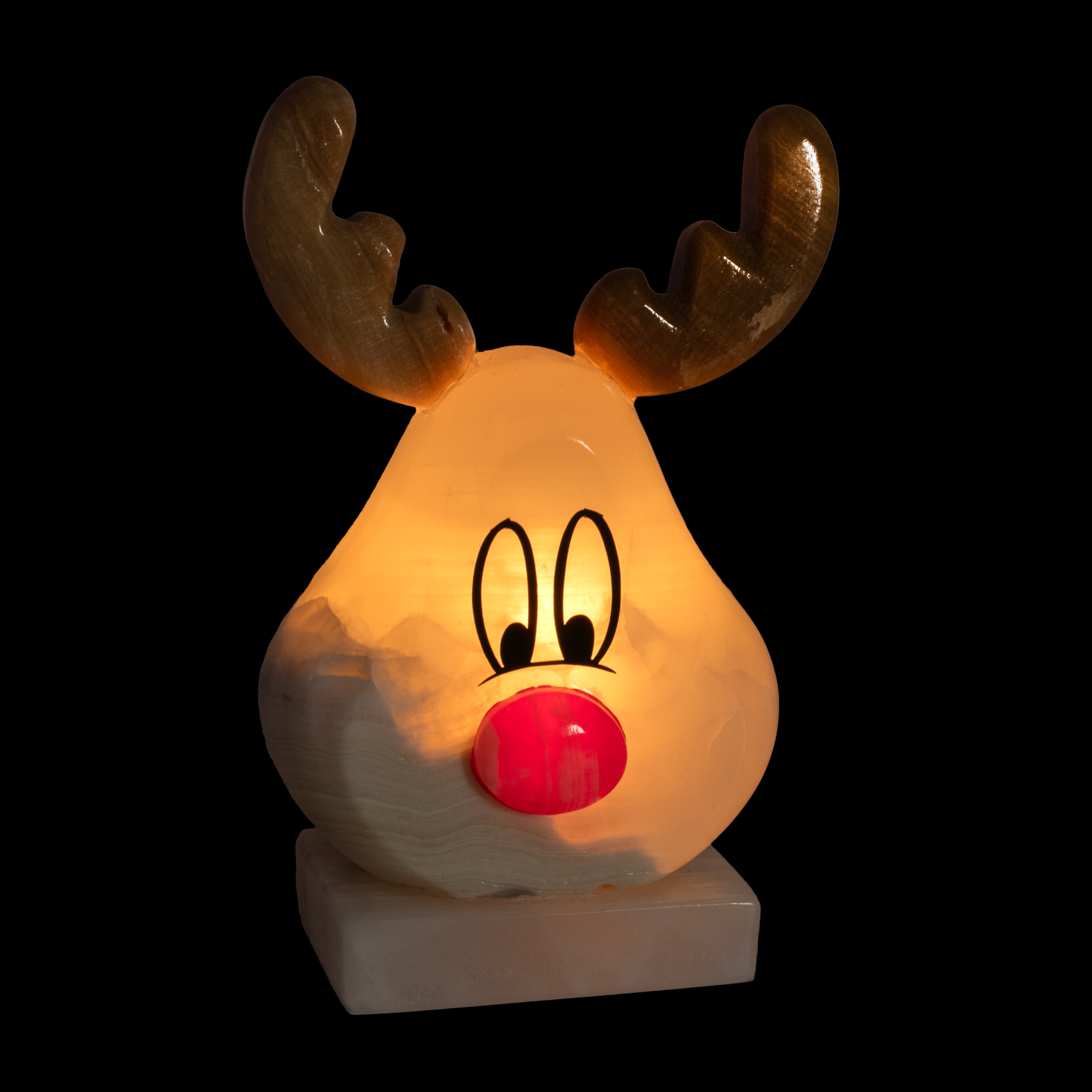 Onyx Reindeer Head Carving Lamp