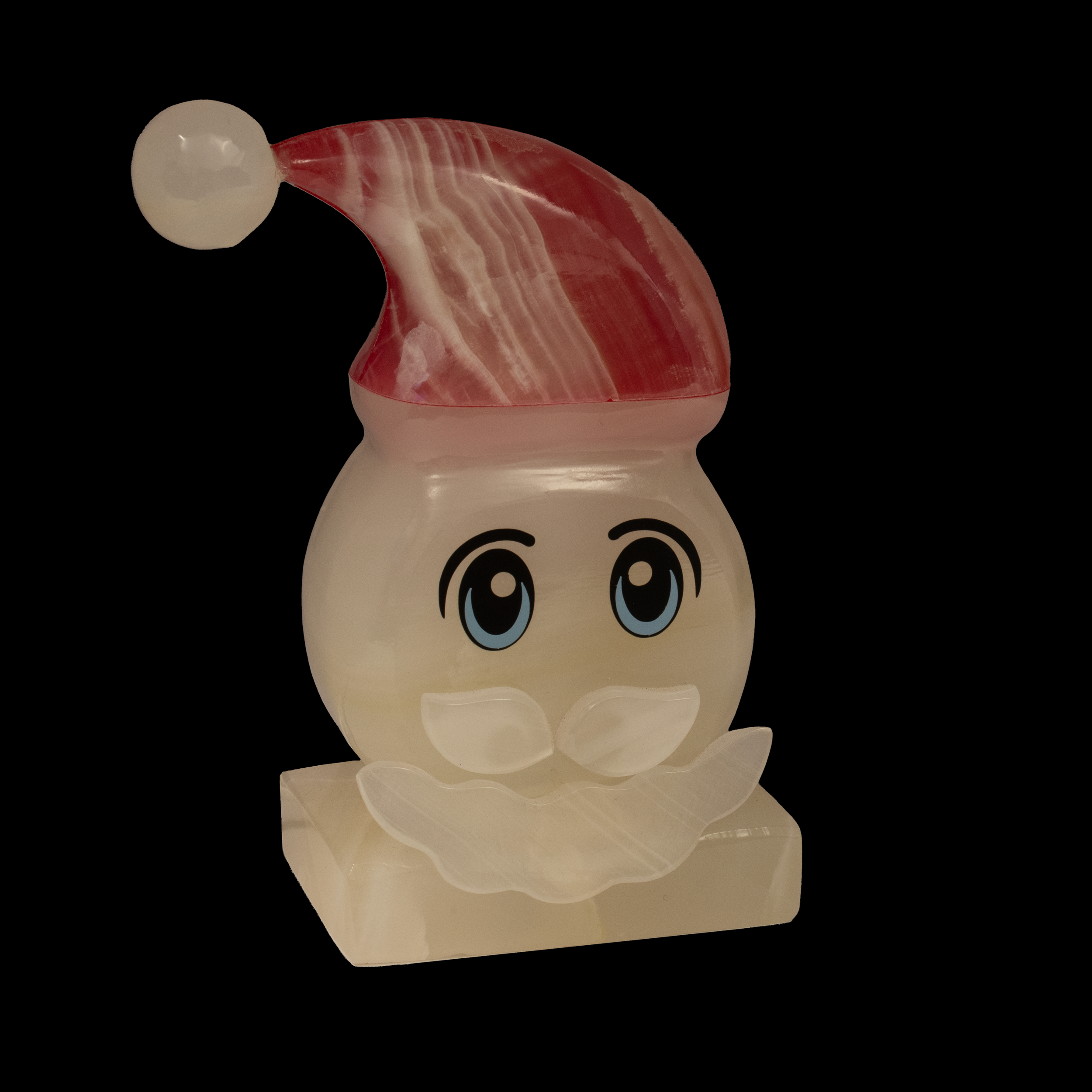 Onyx Santa Head Lamp with Santa Hat