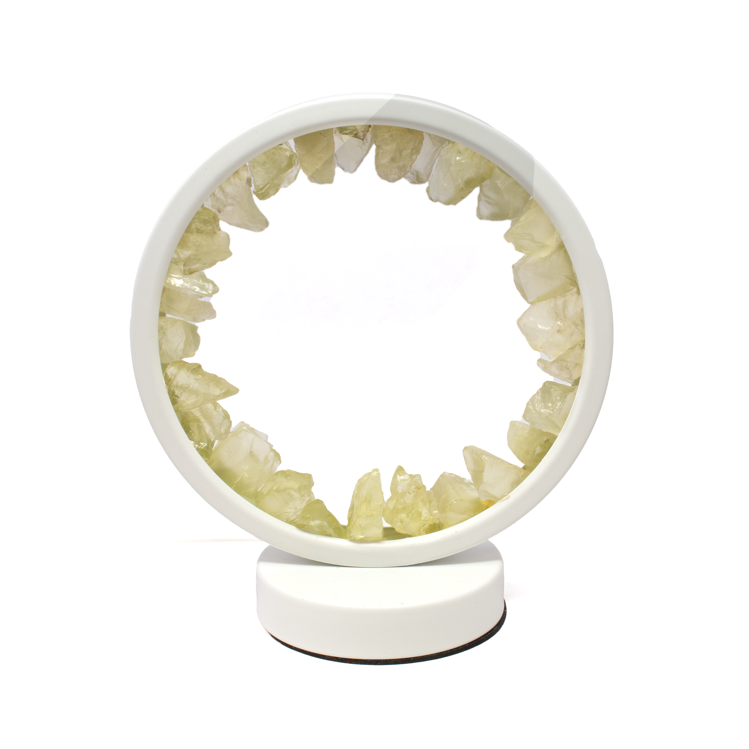 Citrine Crystal Ring Luminary - Round with White Light & Cord