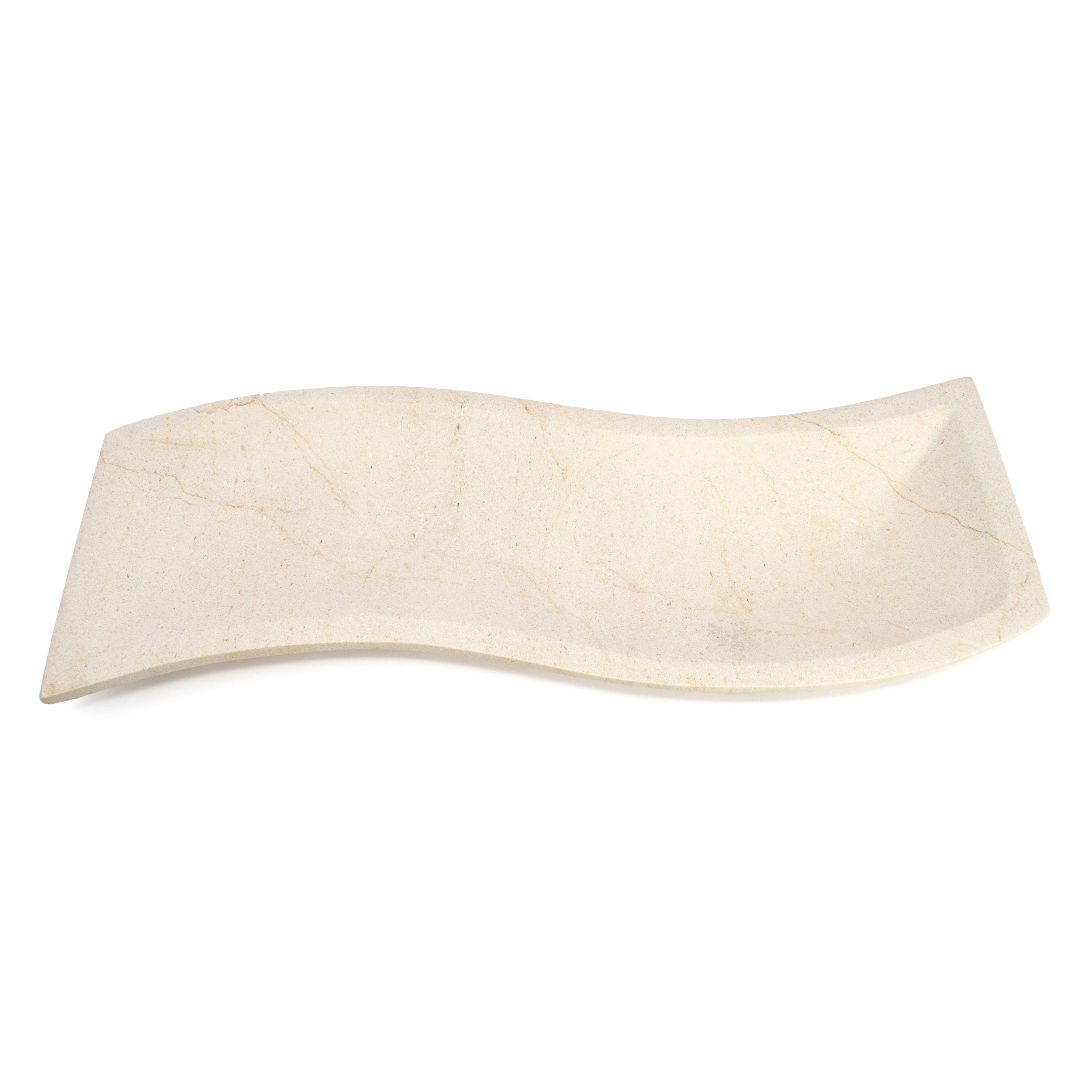Elevate your home decor with the timeless elegance of our Beige Travertine Onyx Tray. Crafted from premium travertine, this exquisite tray showcases the natural beauty and unique veining of onyx, making it a standout piece in any room. The flat design features a sophisticated S curve, adding a touch of modern artistry to its classic form.This tray is the perfect addition to your home, effortlessly enhancing your living room, dining area, or bedroom. Whether used to display your favorite candles, serve appetizers, or organize jewelry, its versatile design complements both contemporary and traditional decor styles.Searching for the perfect gift for a special woman in your life? The Beige Travertine Onyx Tray makes for a meaningful and luxurious gift that she will cherish. Ideal for birthdays, anniversaries, or housewarmings, it combines practicality with beauty, making it a treasured piece for years to come. Beige Travertine Onyx Tray - Flat with S Curve