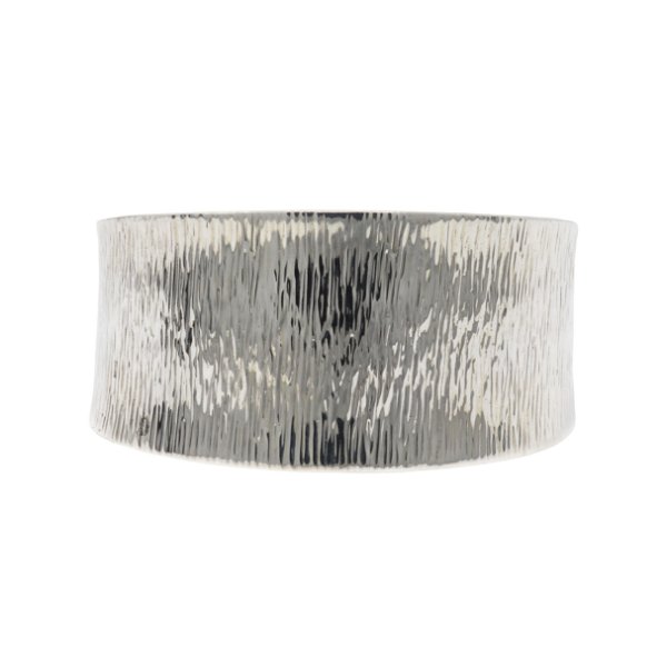 Closeup photo of Sterling Silver Textured Cuff Bracelet -1"+ Edged